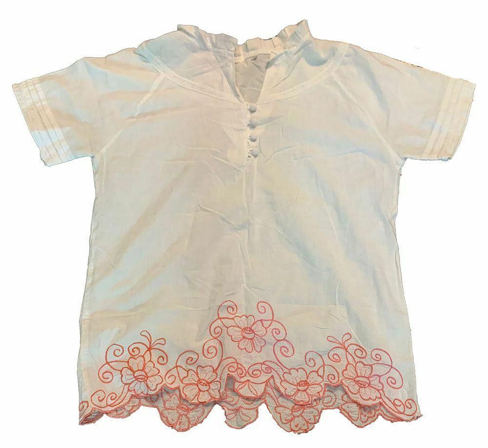 Designer New White Hand Made Bluse S Size S / US 4 / IT 40 - 2 Thumbnail