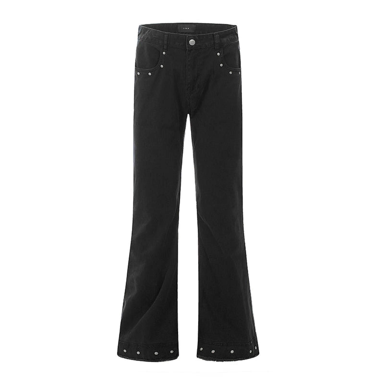 Jean Opium Frayed Button Stud Stacked Flared Jeans Size US 30 / EU 46 - 1 Thumbnail
