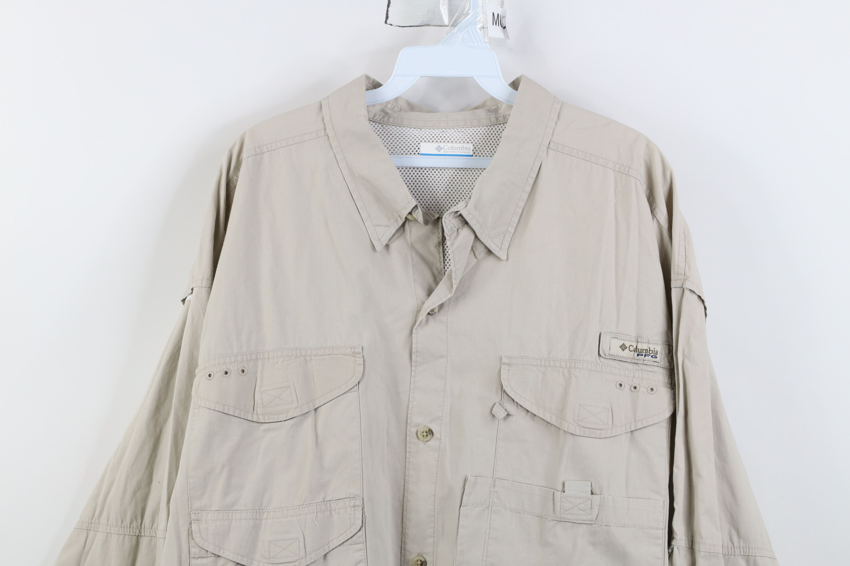 Columbia Columbia PFG Spell Vented Collared Button Shirt Beige Tan Size US XXL / EU 58 / 5 - 2 Thumbnail