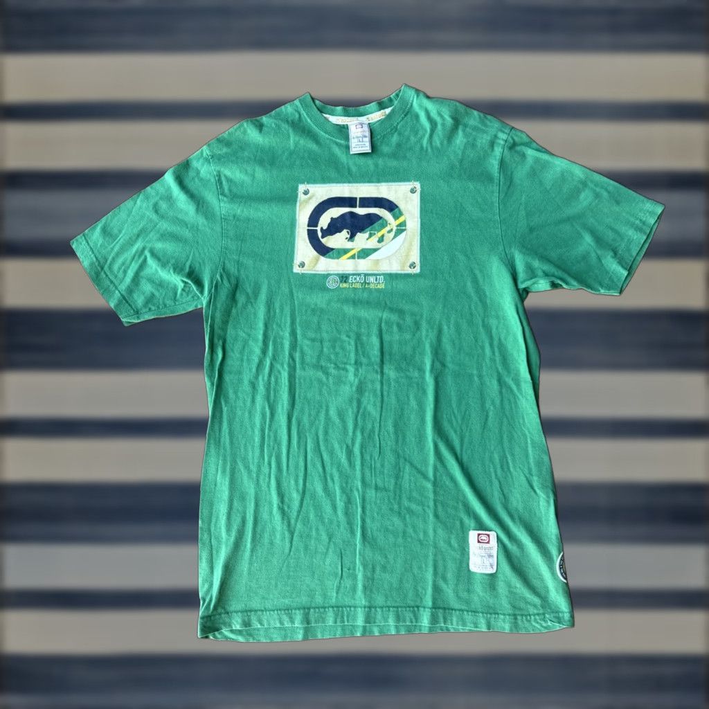 Ecko Unltd. VINTAGE Ecko Unltd Rhino T-Shirt Large Mens Crew Neck Short Sleeve Green Cotton Logo 90s Hip Hop Size US L / EU 52-54 / 3 - 1 Thumbnail