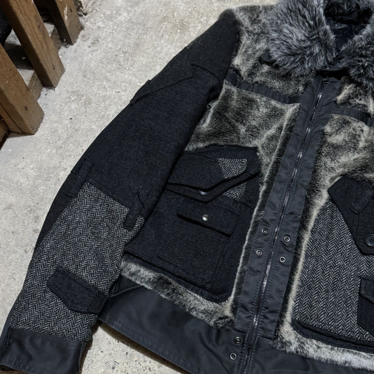 Dolce & Gabbana × Vintage AW11 Dolce & Gabbana Fur Patchwork Aviation Jacket Size US M / EU 48-50 / 2 - 3 Thumbnail