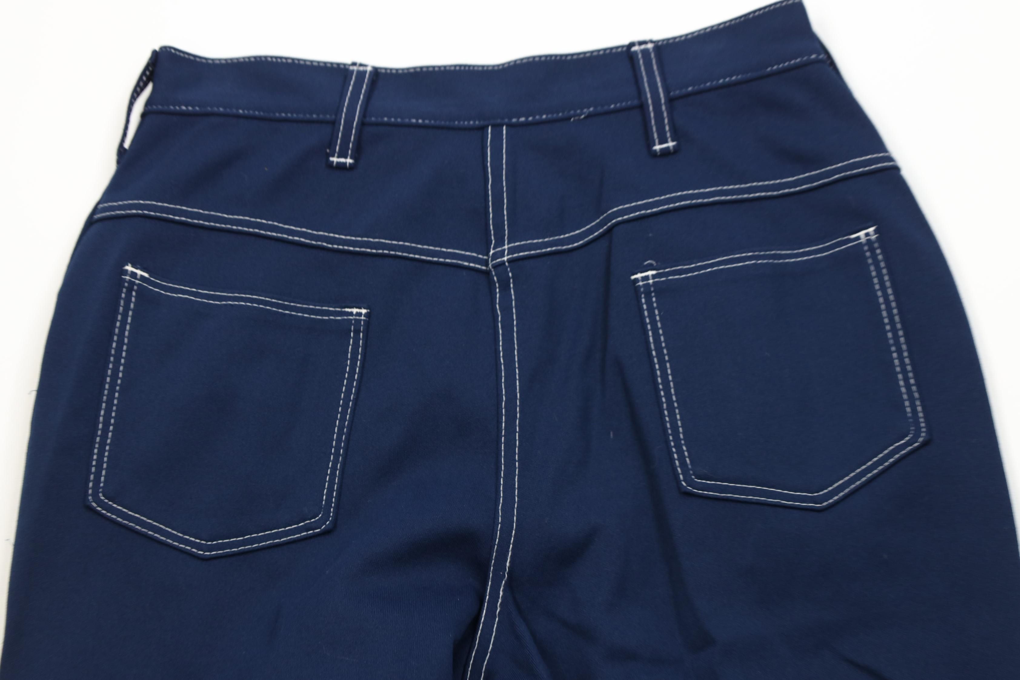 Vintage Vintage 70s Streetwear Flared Wide Leg Chino Pants Blue USA Size 26" / US 2 / IT 38 - 8 Thumbnail