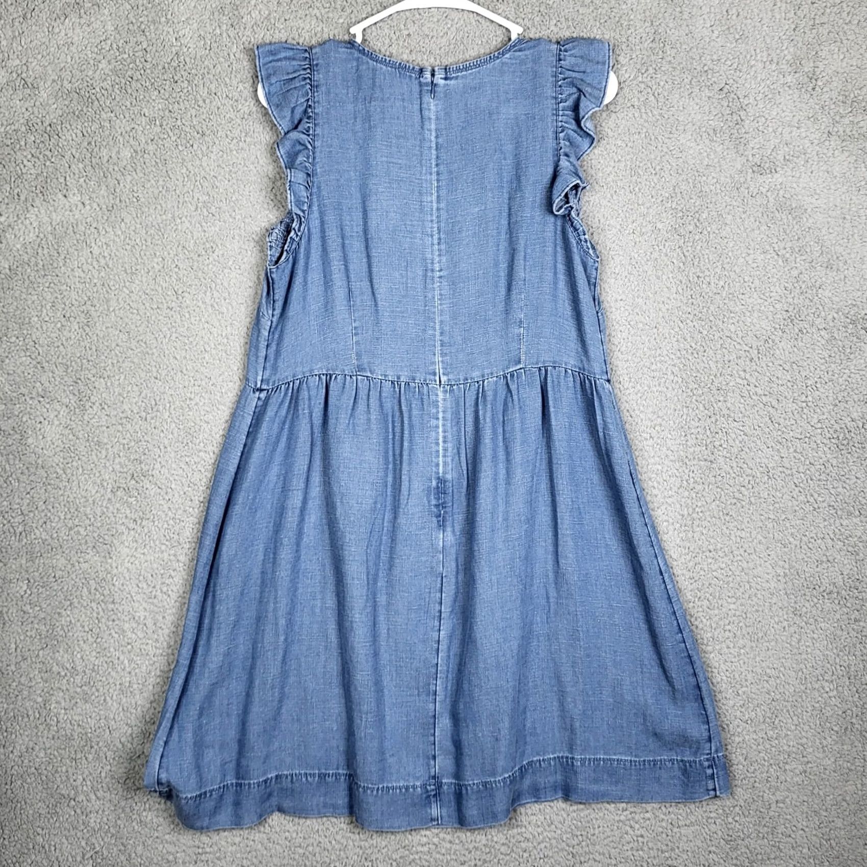 Loft LOFT By Ann Taylor Women’s blue V-neck ruffle sleeve Dress Size 6 NEW Size M / US 6-8 / IT 42-44 - 5 Thumbnail