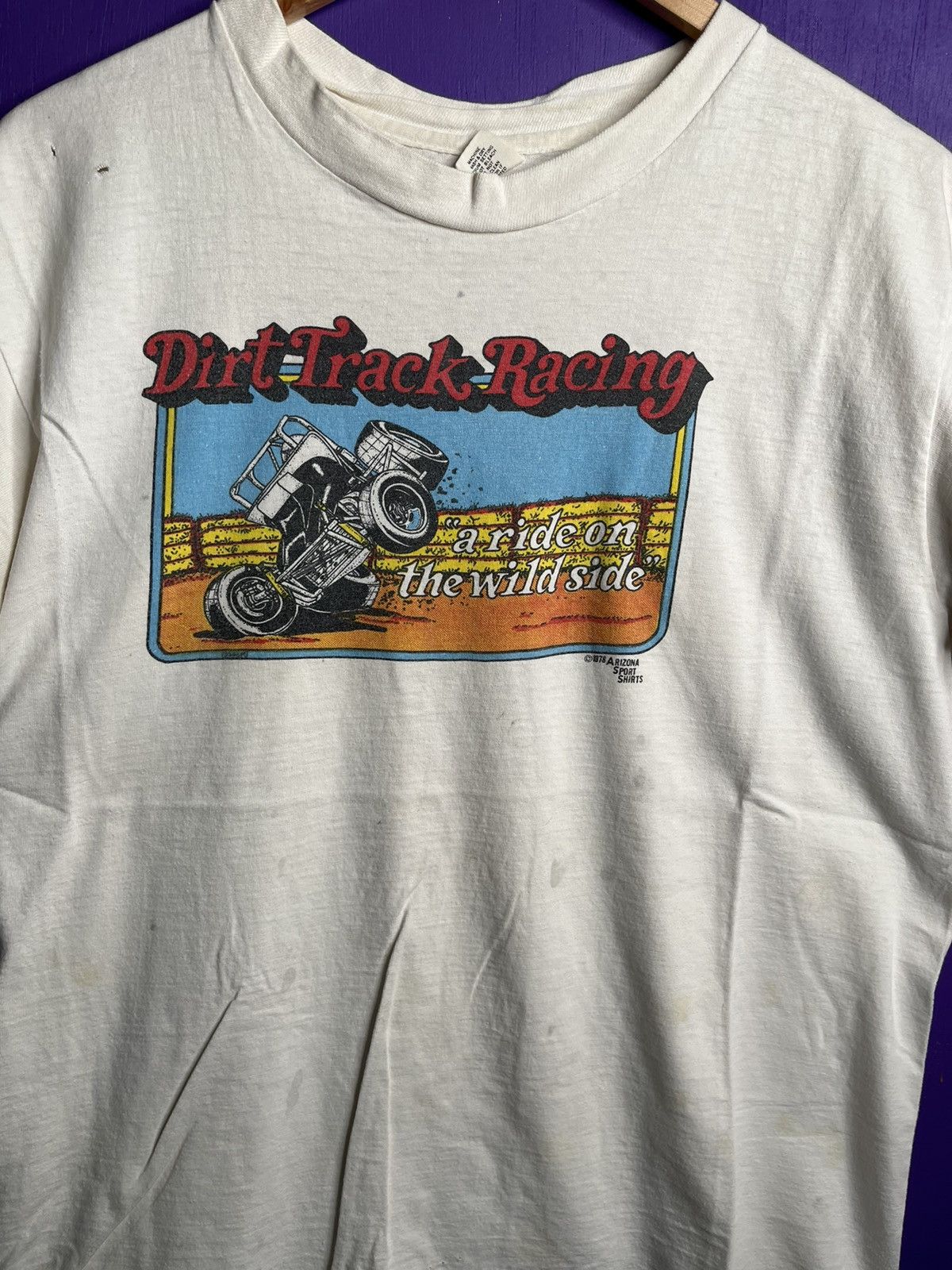 Vintage Vintage 1976 dirt track racing California t-shirt Size US M / EU 48-50 / 2 - 3 Thumbnail