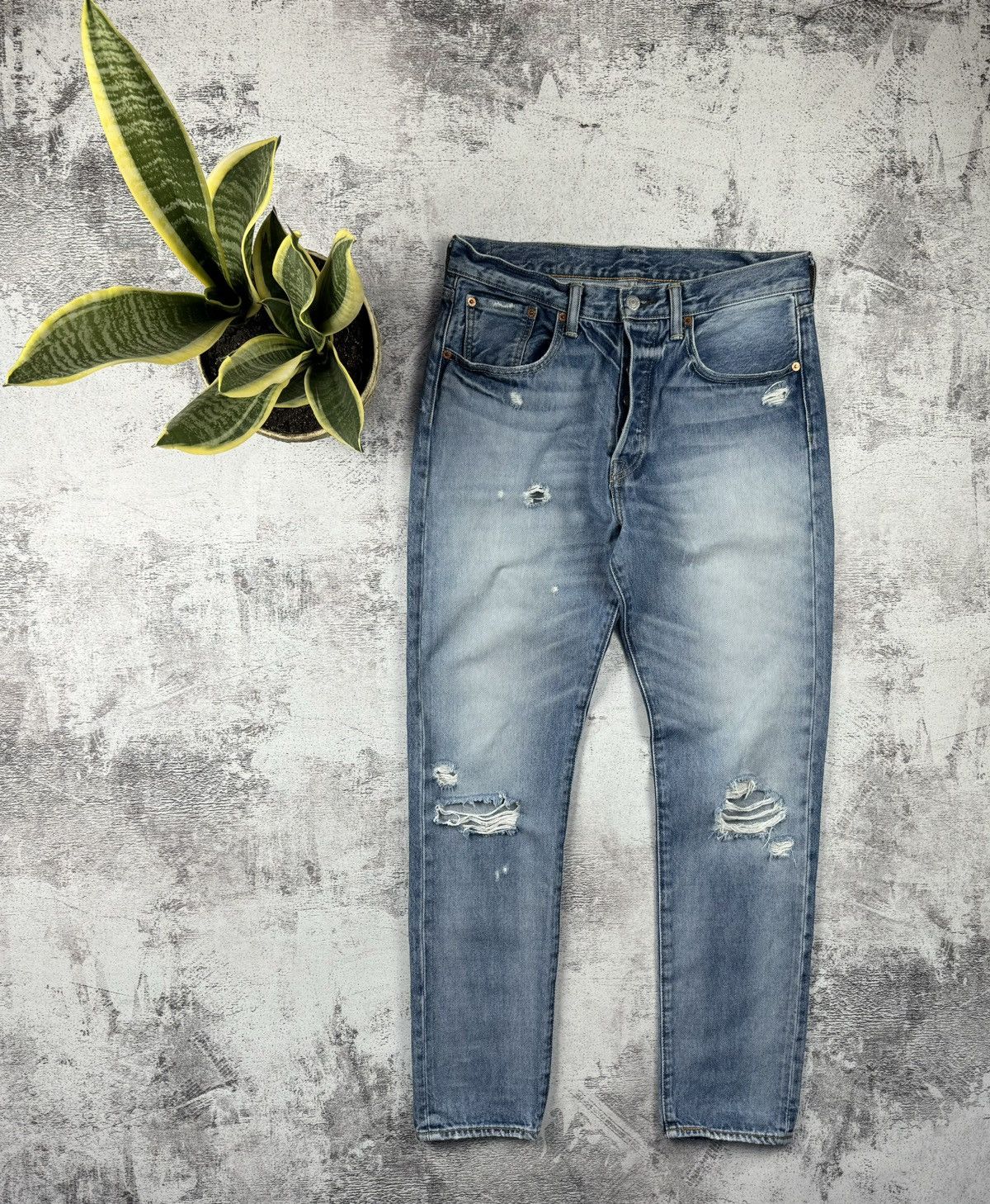 Levi's Vintage Levis 501 Distressed Y2K Avant Garde Pants Jeans Size US 30 / EU 46 - 1 Thumbnail