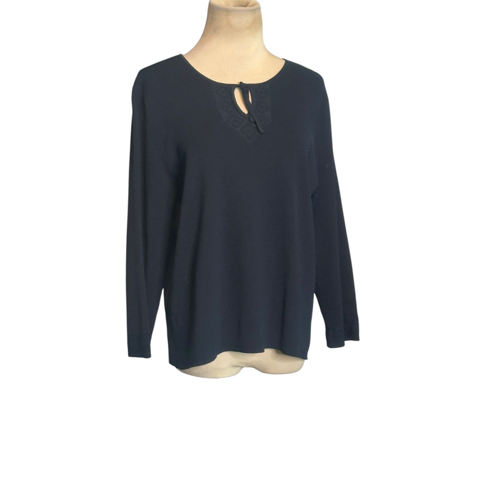 Liz Claiborne Liz Claiborne navy 3/4 sleeves knit sweater size Large Size L / US 10 / IT 46 - 10 Thumbnail