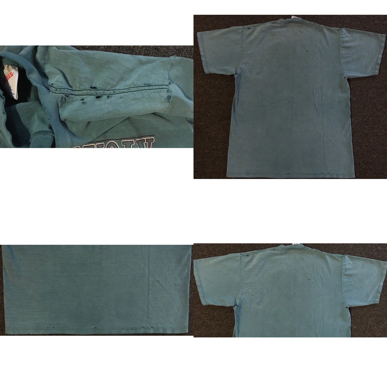 Thrasher VINTAGE Destroyed T-Shirt Men S Blue 90s Michigan Charlevoix Thrashed Faded Distressed 80s Punk Grunge Surf Skate USA Blood/Spotting? Size US S / EU 44-46 / 1 - 9 Thumbnail