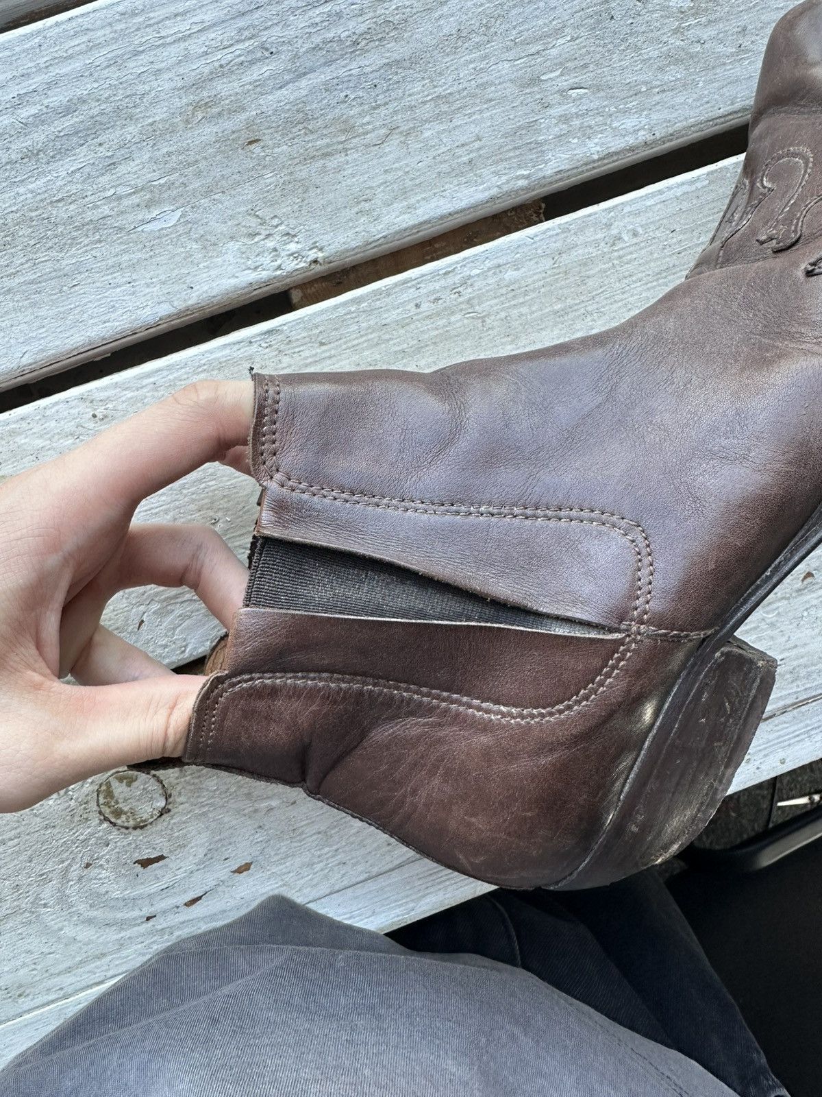 Other 🚨 WESTERN BROWN WOMEN Y2K BOOTS Y2K LEATHER SIZE 36 Size US 6 / IT 36 - 8 Thumbnail