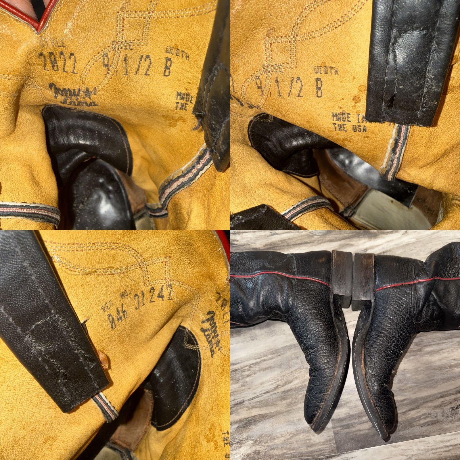 Tony Lama Tony Lama Western Cowboy Boots 9.5 B USA Men Leather Black Red Trim Embroidered Vibram Outsole Western 2022 Boot Size US 10 / EU 43 - 8 Thumbnail