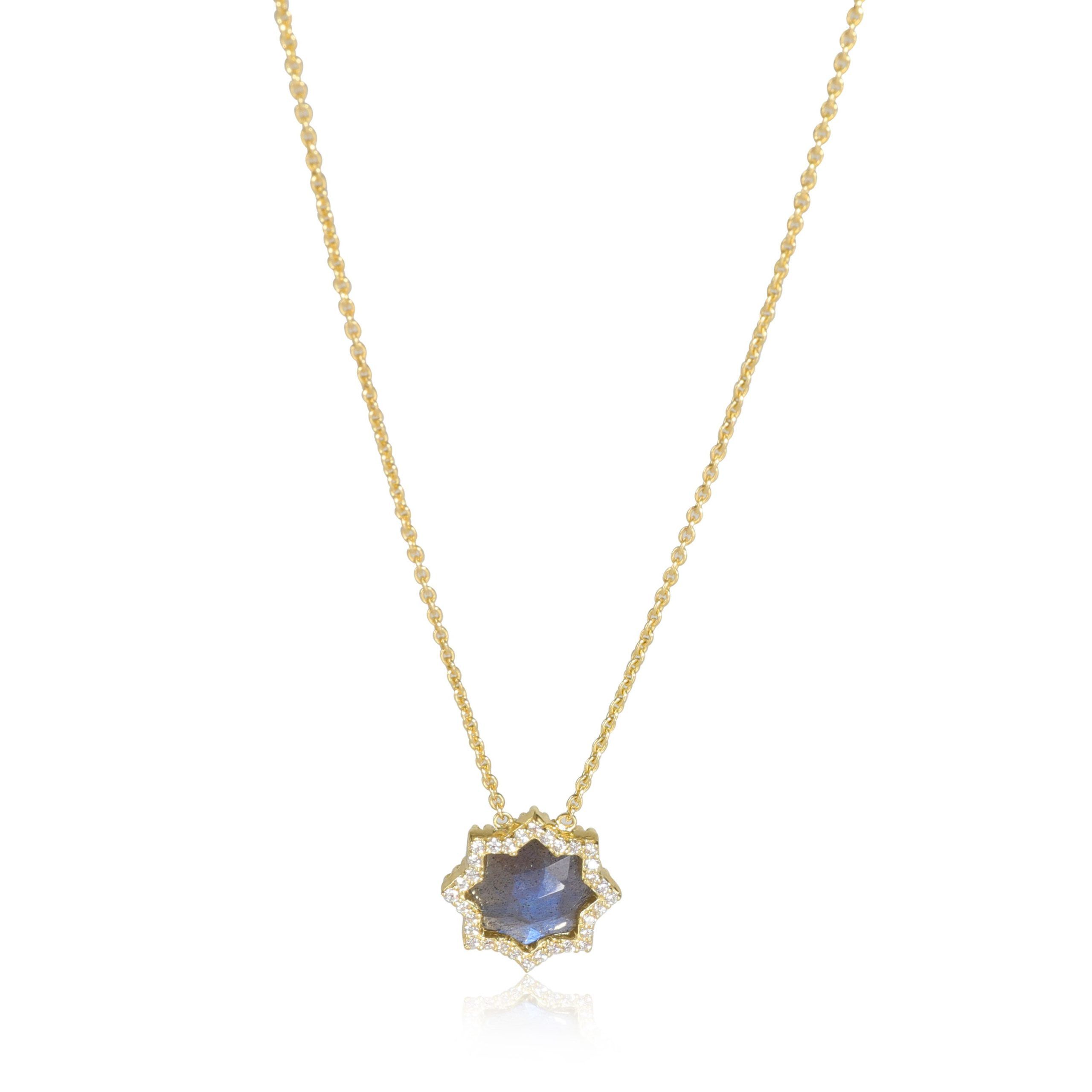 image of Louis Vuitton Neel Star Labradorite & Diamond Pendant In 18K Yellow Gold (0.22 Ctw), Women's