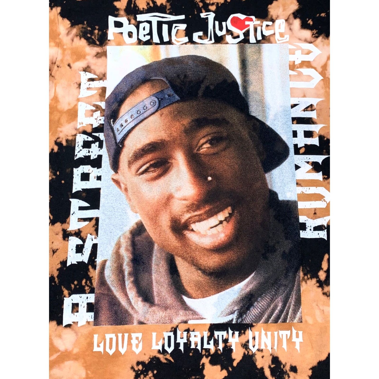 Vintage Chemistry T-Shirt Mens Tupac Poetic Justice Tie Dye Orange/Black M Crew Neck Short Sleeve Graphic Print Vintage No Size US M / EU 48-50 / 2 - 2 Thumbnail