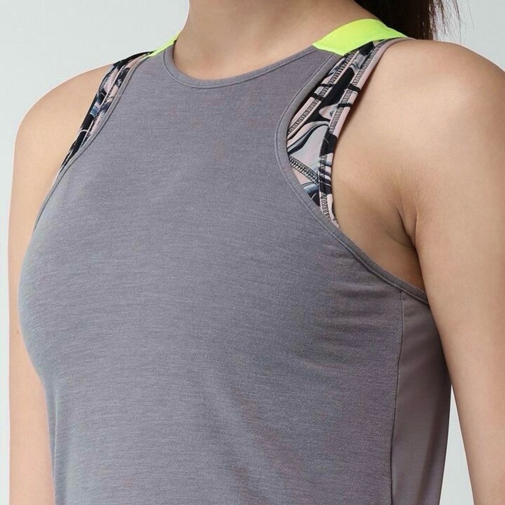Nike Nike Grey Dri-Fit Performance Tank Top w/Neon Straps Size M Size M / US 6-8 / IT 42-44 - 2 Thumbnail