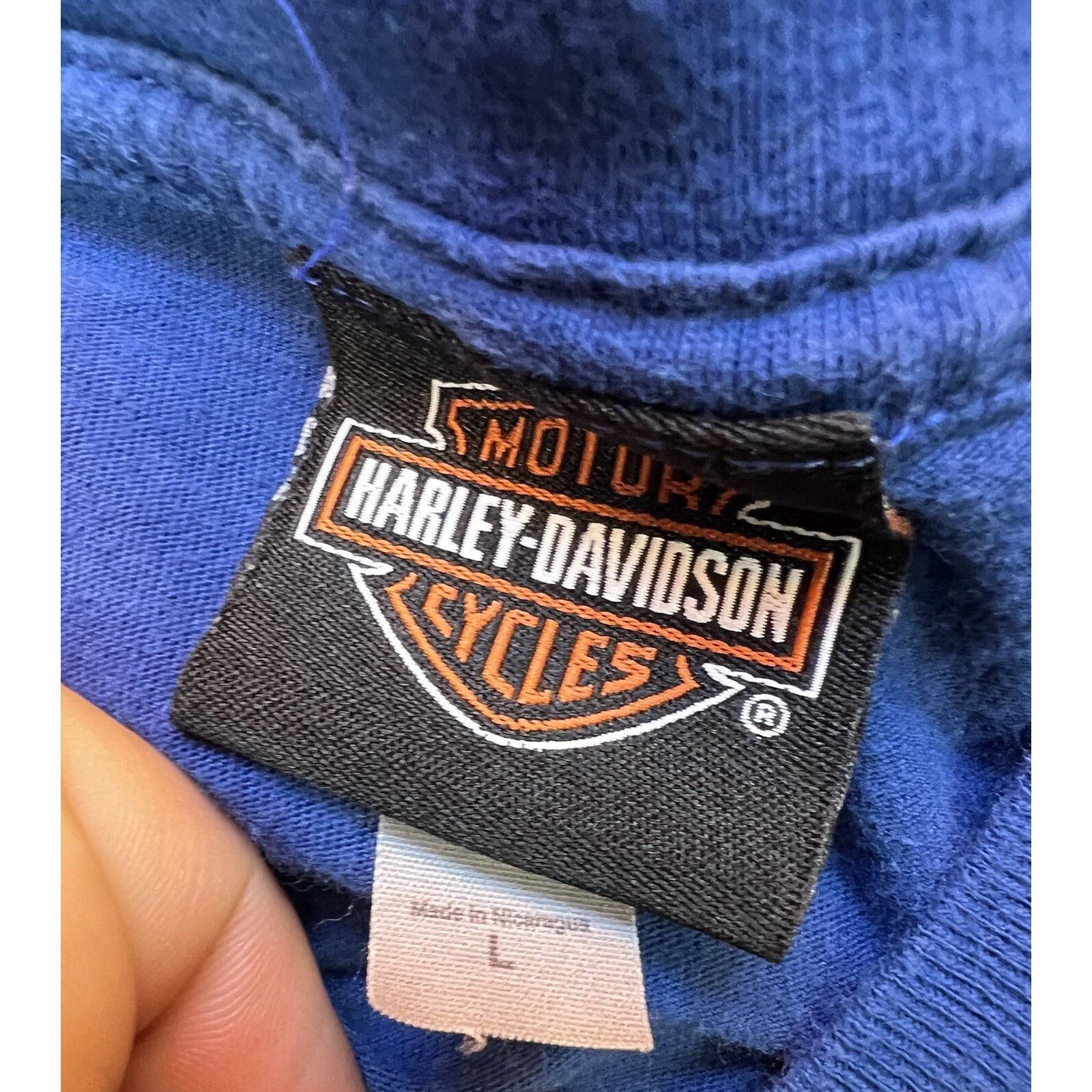 Harley Davidson Harley Davidson Blue Tshirt Pirate Ship Mens Sz LG Size US L / EU 52-54 / 3 - 4 Thumbnail