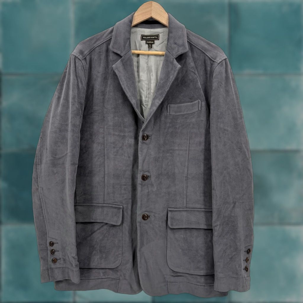 Tommy Bahama Tommy Bahama Island Soft Blazer Mens M Gray Faux Suede Sport Coat Italian Jacket/Coat Size 40R - 1 Thumbnail