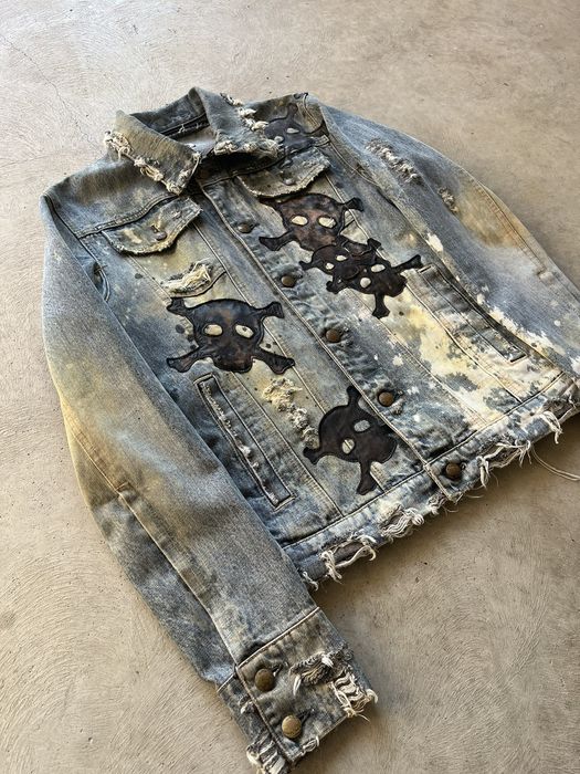 If Six Was Nine LGB Love Sex Dream Skull Patch Denim Jacket | Grailed