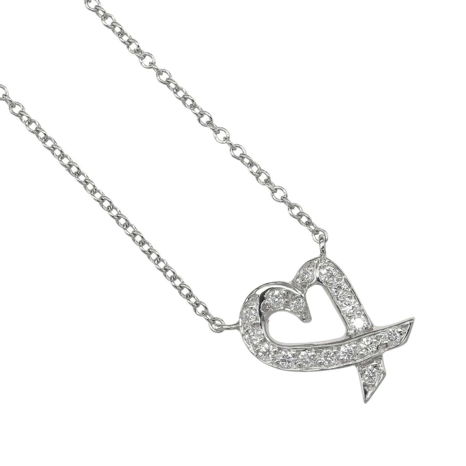 Tiffany & Co. TIFFANY&Co. Loving Heart Pt950 Platinum Diamond Necklace Precious Metal Necklace DUTY FREE for USA