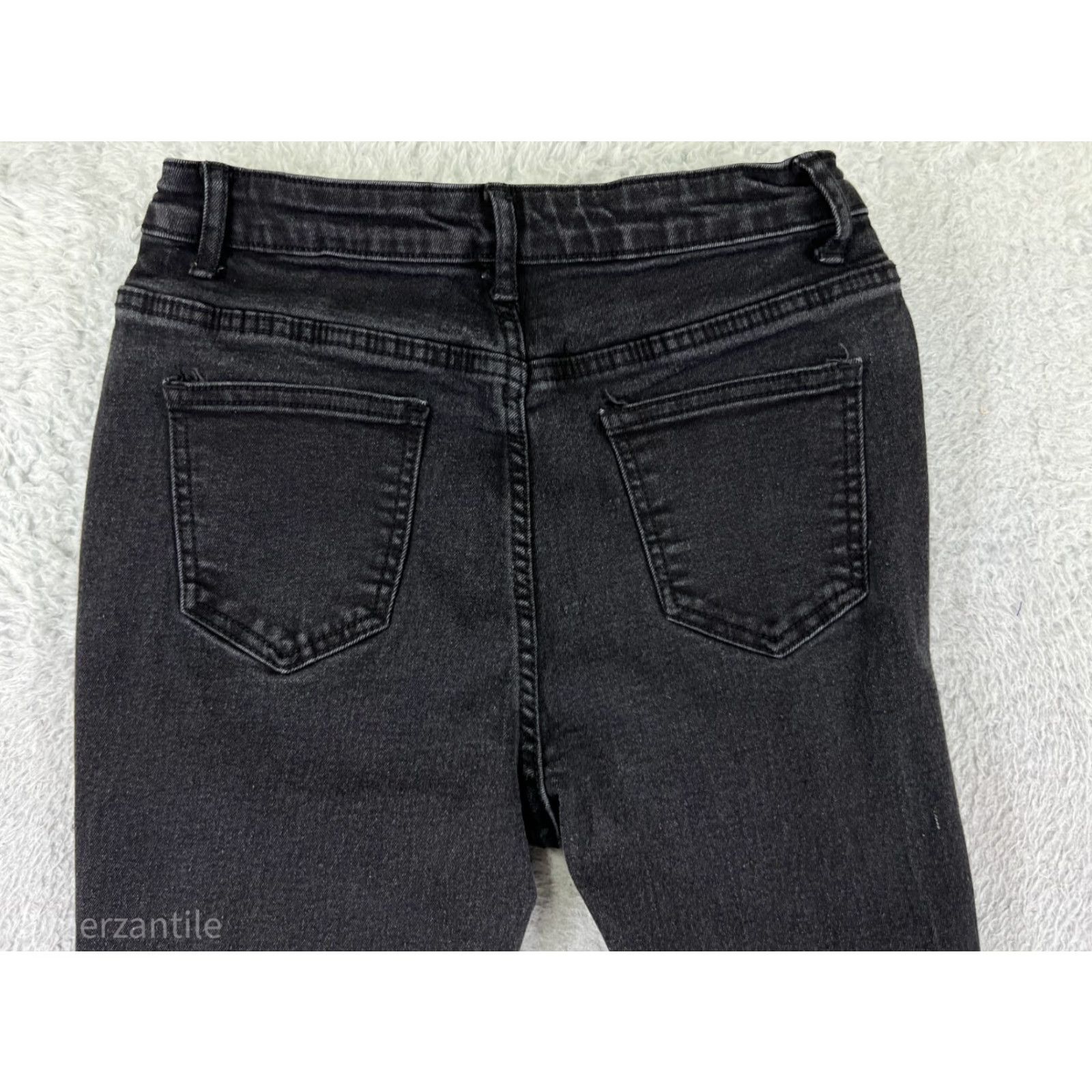 Shein VINTAGE SheIn Pants Womens Small Black Denim Jeans Distressed Flare Cotton Blend Stretch Size 28" / US 6 / IT 42 - 3 Thumbnail