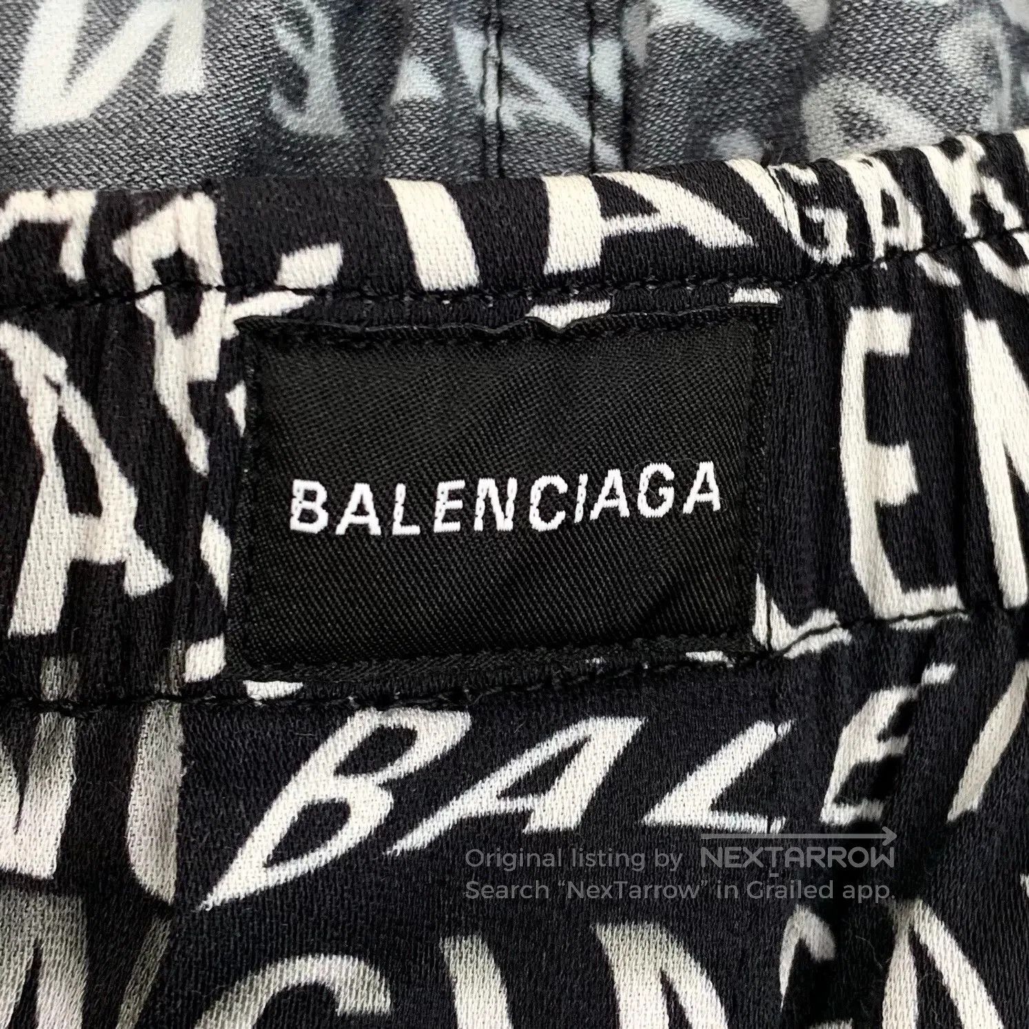 Balenciaga Balenciaga Logo Print Loose Straight Pants. Size 37" - 5 Thumbnail