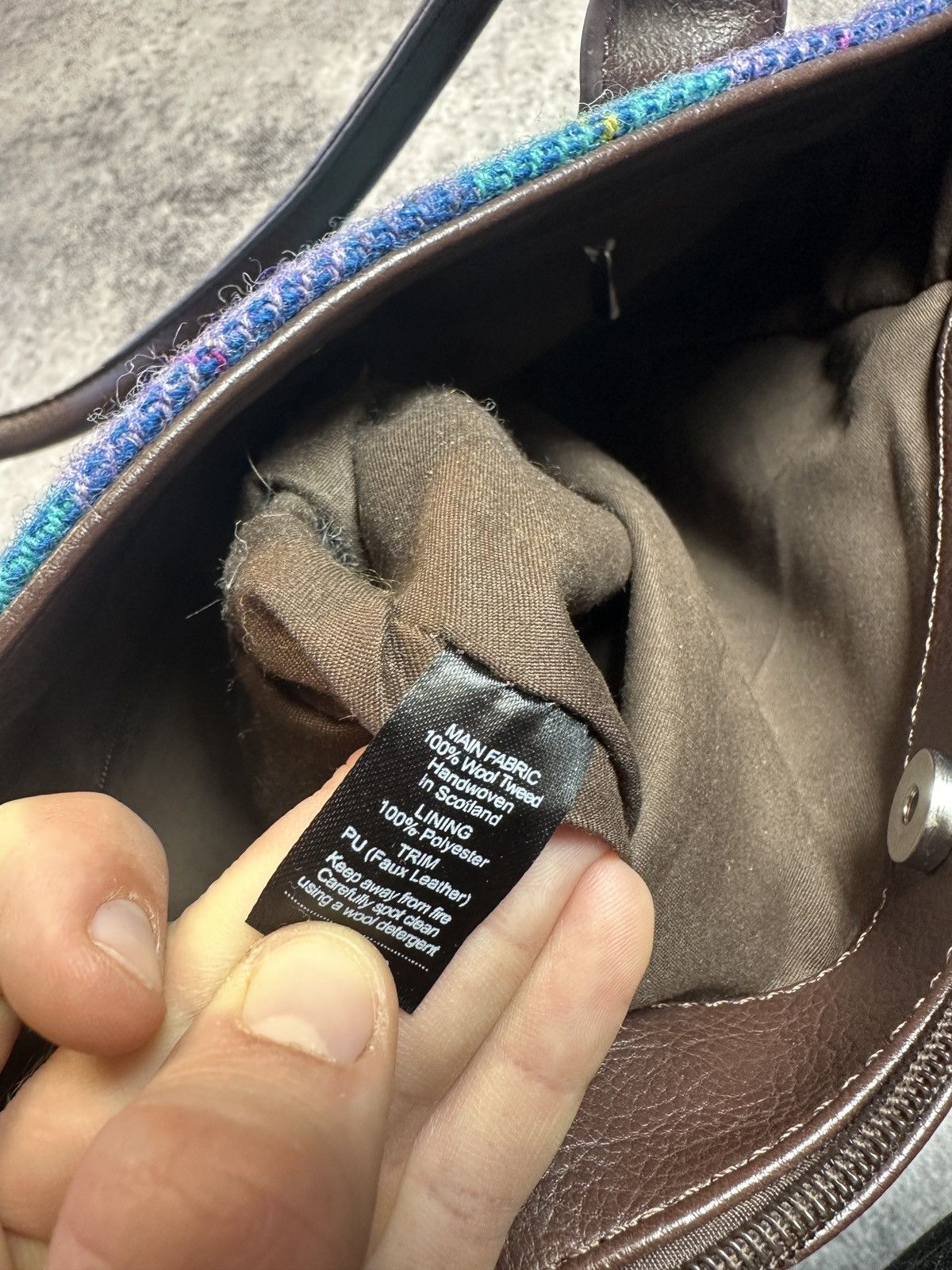 Harris Tweed × Vintage Vintage Harris Tweed Bag Wool UK Style Streetwear Casual Size ONE SIZE - 7 Thumbnail