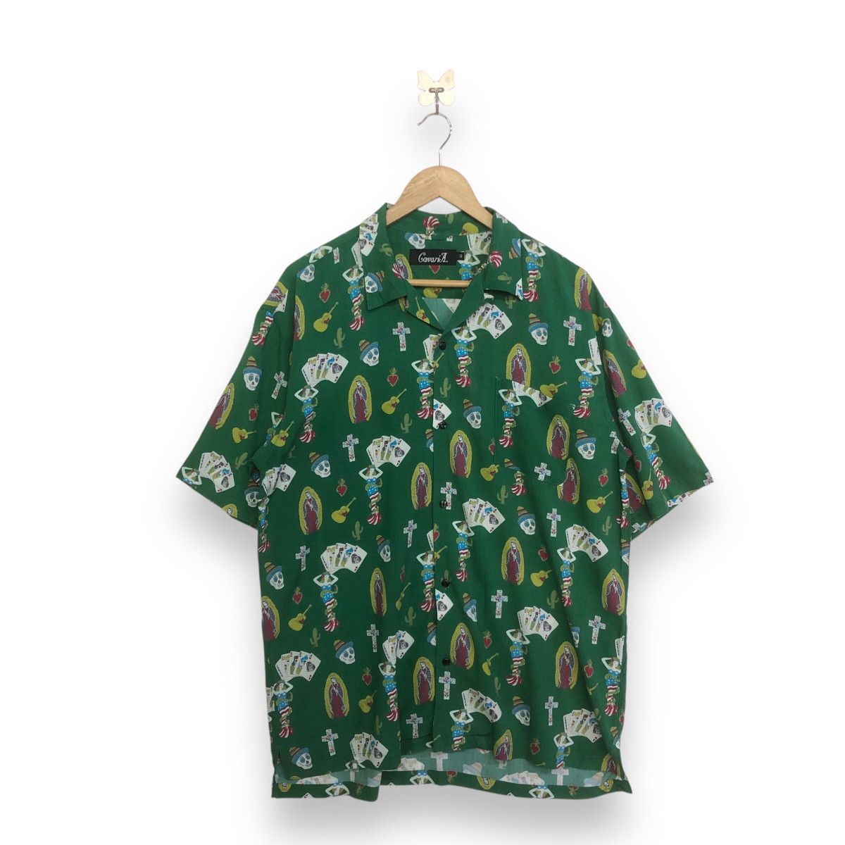 Japanese Brand CAVARIAA MEXICAN MOTIVE FULLPRINT OPEN COLLAR BUTTON SHIRT Size US L / EU 52-54 / 3 - 1 Thumbnail