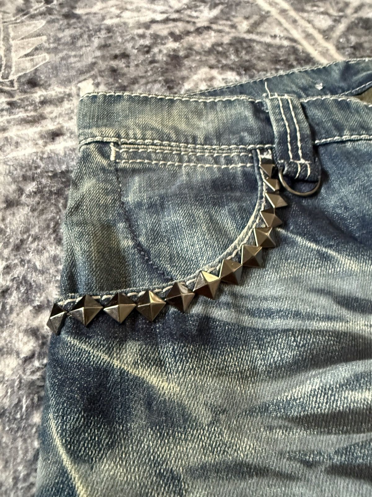 GOSTAR DE FUGA Buffalo bobs japan heavy claw mark studded flared jeans Size US 32 / EU 48 - 5 Thumbnail