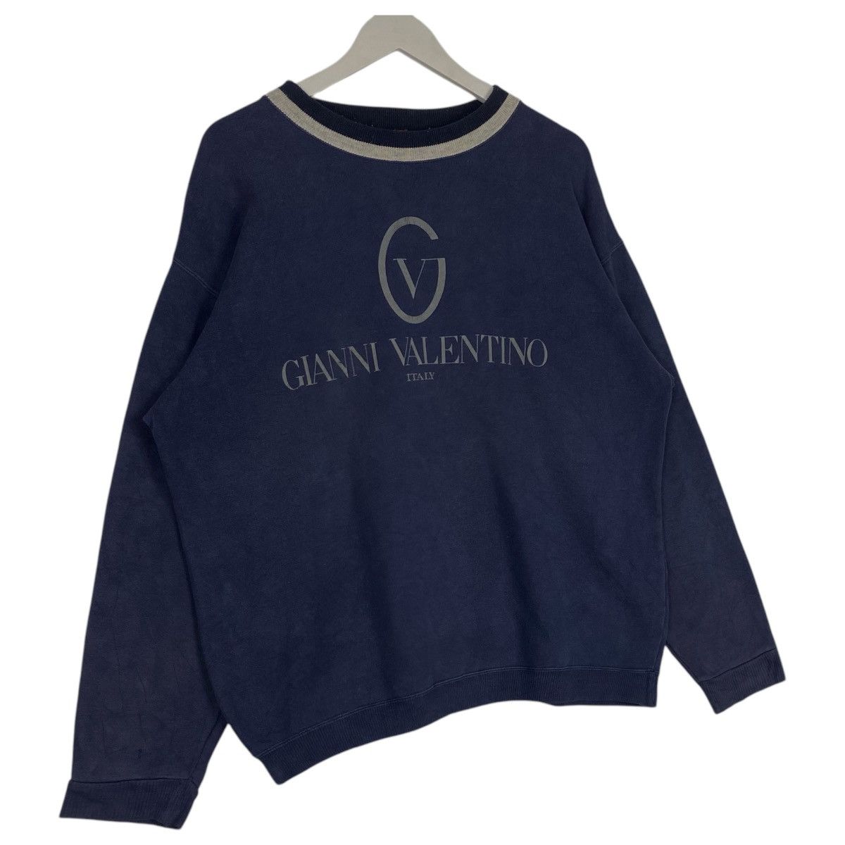 Gianni Valentino × Valentino Vintage Gianni Valentino Crewneck Sweatshirt Navy Blue Size M / US 6-8 / IT 42-44 - 3 Thumbnail