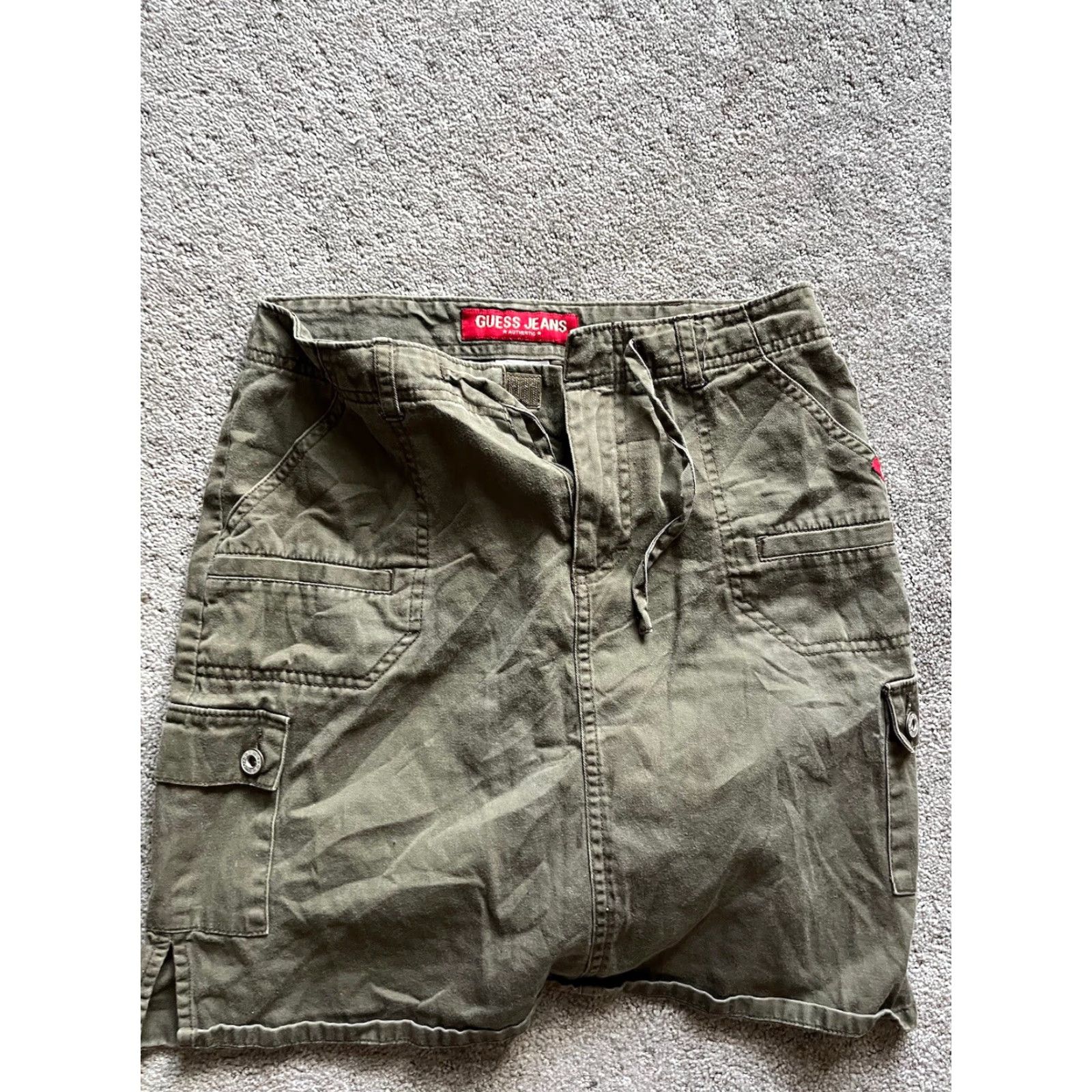 Guess GUESS Brown Cargo Skirt Mini Size 14 Women Cotton Twill All Seasons Size 36" / US 14 / IT 50 - 2 Thumbnail