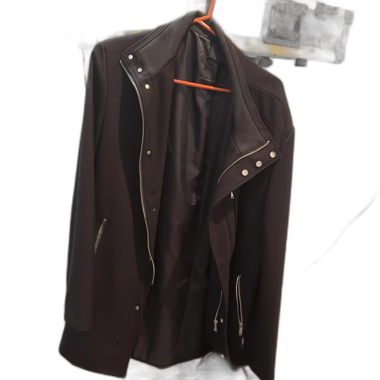 Zara Zara men’s Stylish Black Jacket with Asymmetrical Zipper Size US XL / EU 56 / 4 - 1 Thumbnail