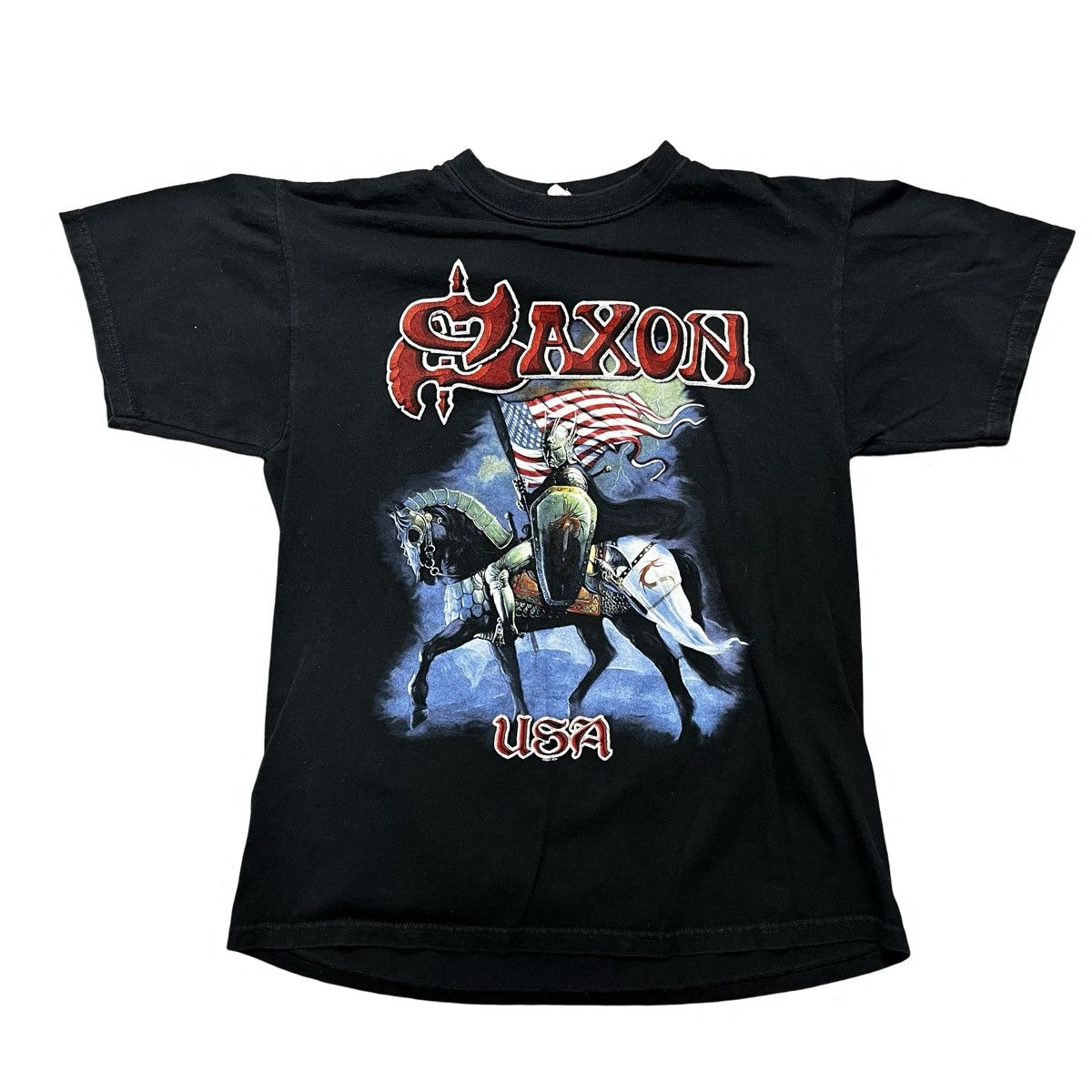 Vintage Y2k Saxon usa band tour tshirt Size US L / EU 52-54 / 3 - 2 Thumbnail