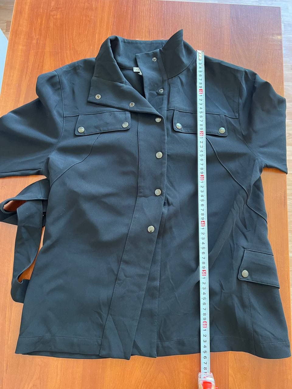 Sarah Pacini SARAH PACINI BLACK WOMAN SOLID BUTTON BLAZER BELTED JACKET L Size L / US 10 / IT 46 - 13 Thumbnail