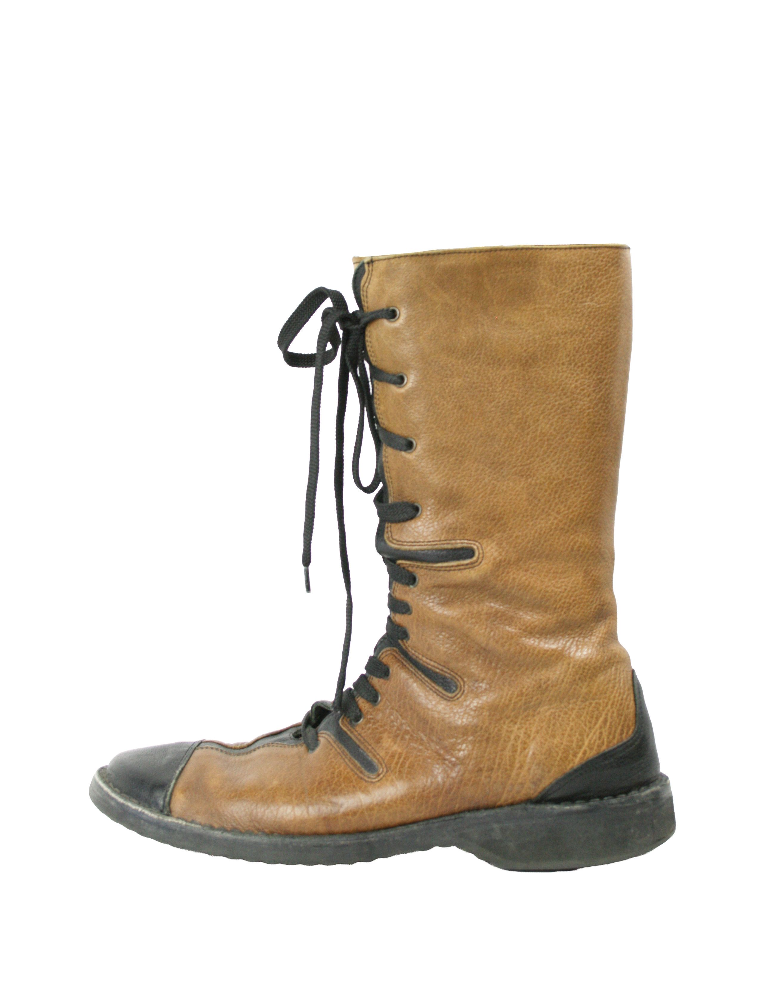 Japanese Brand Bubetti 00S Y2K Avant Garde Crepe Boots Vintage Size US 10.5 / IT 40.5 - 2 Thumbnail