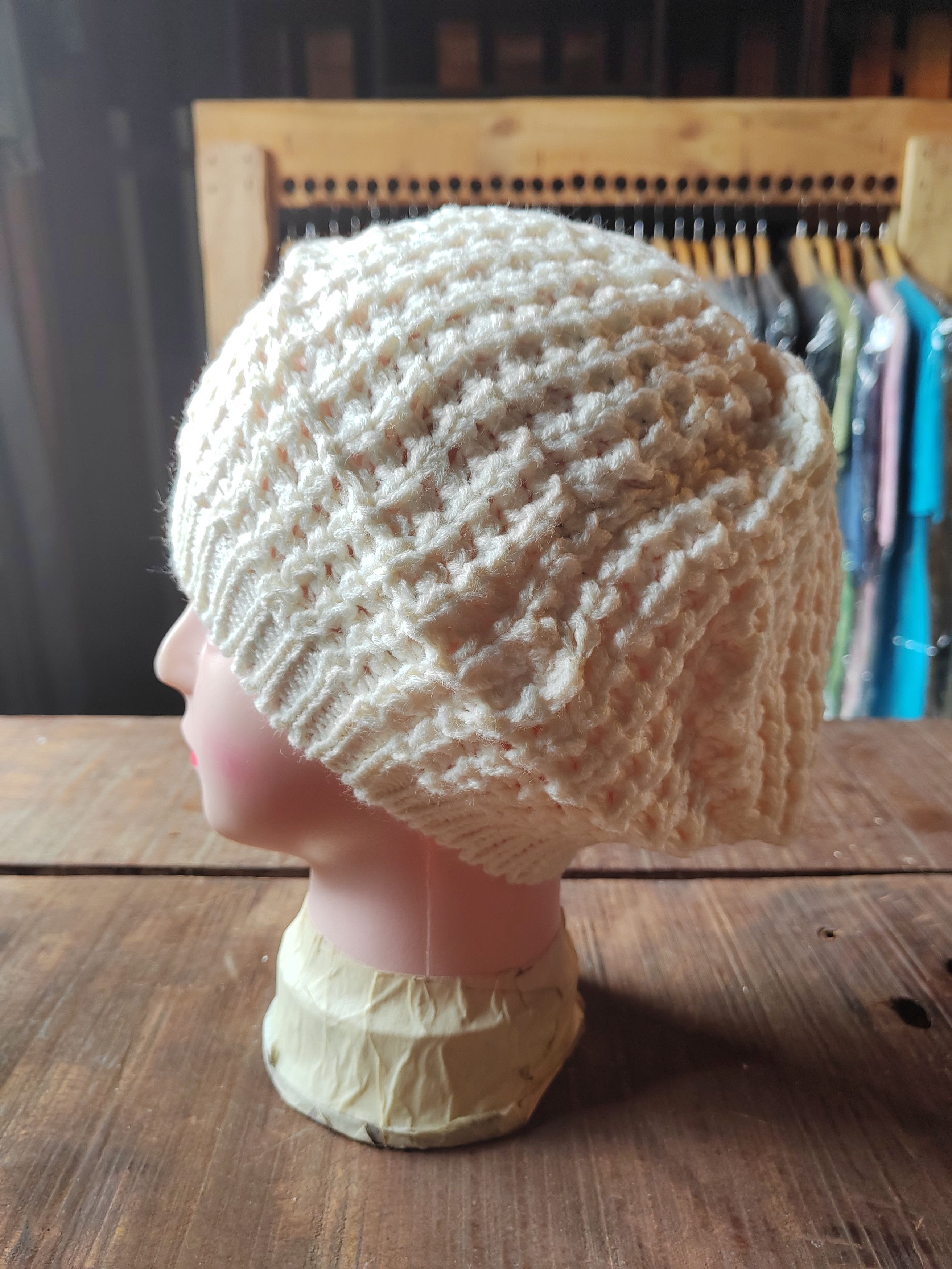 Japanese Brand Vintage Crochet Knitted handmade Beanie Snowcap Size ONE SIZE - 3 Thumbnail