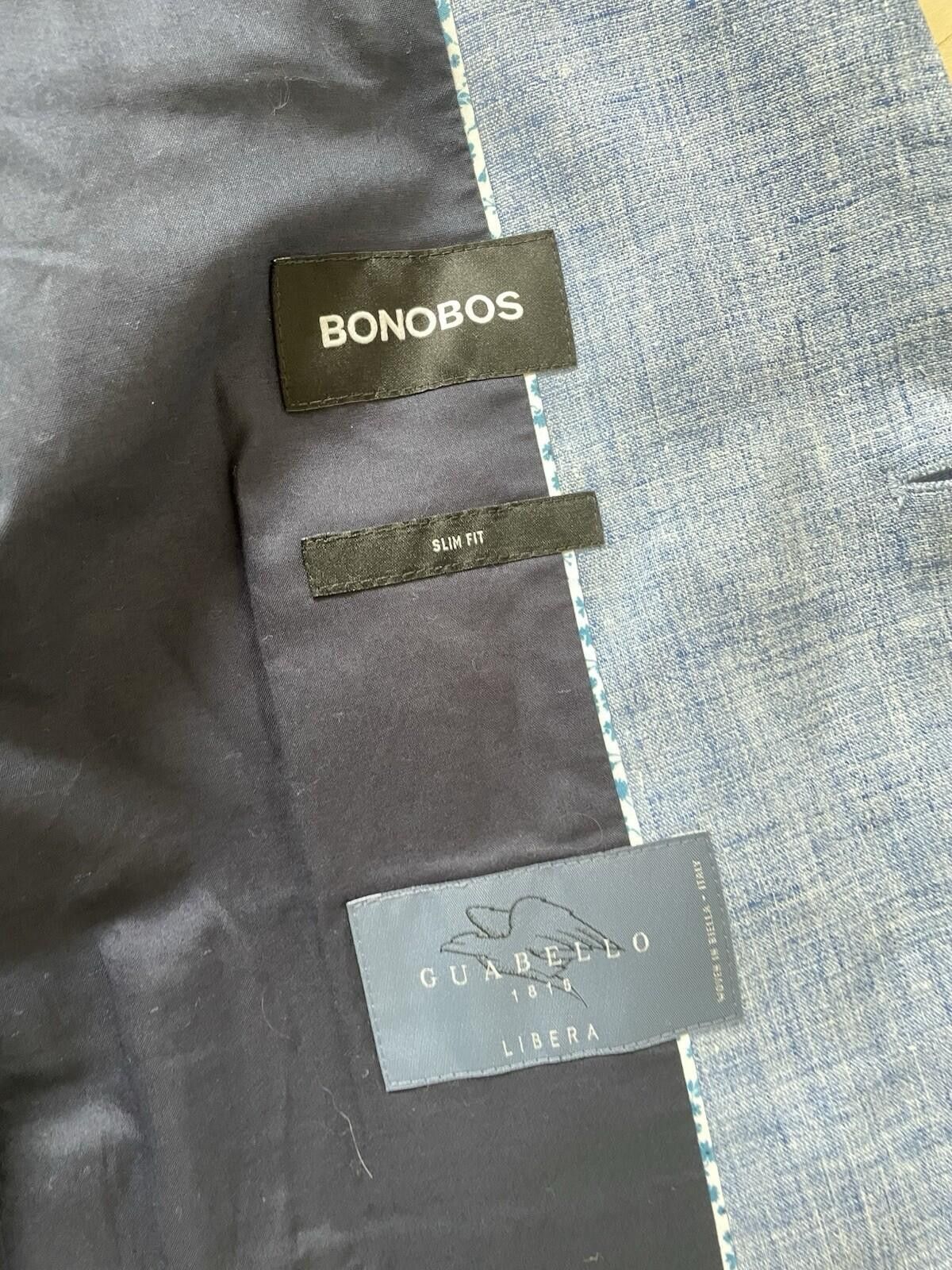 Bonobos Bonobos Slim Fit Jetsetter Light Blue Linen Suit 40R 31x31 Size 40R - 3 Thumbnail