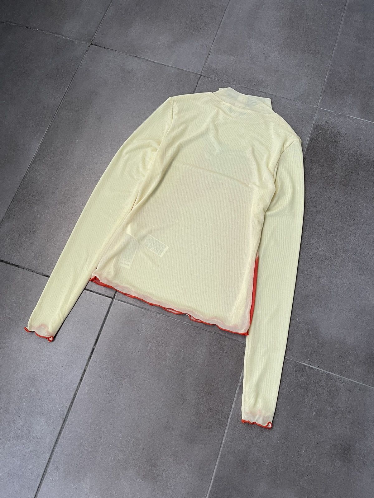 Sunnei !DS! SS23 Sunnei Heart And Hands Mesh Yellow Turtleneck Size US S / EU 44-46 / 1 - 9 Thumbnail