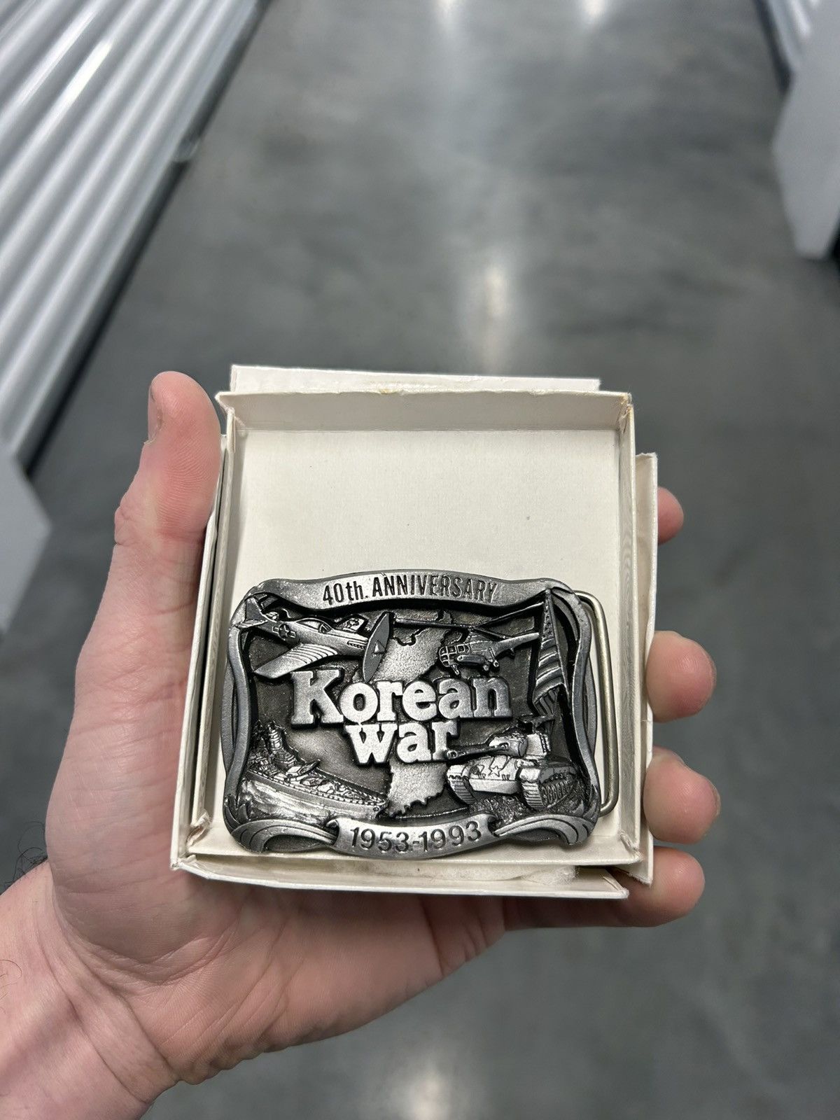 Vintage 1993 Korean War 40th Anniversary silver belt buckle Size ONE SIZE - 1 Thumbnail