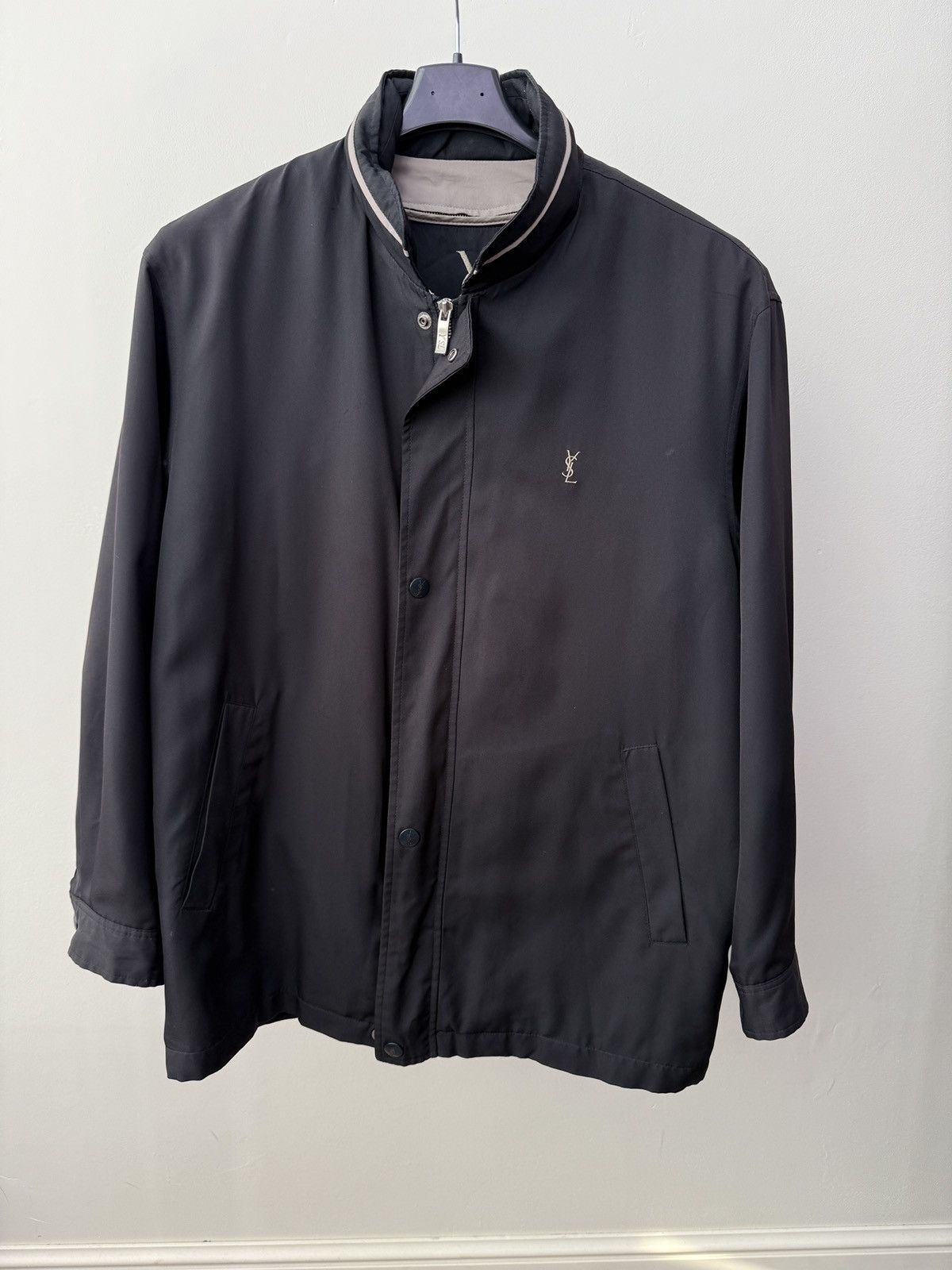 Yves Saint Laurent Vintage Yves Saint Laurent YSL Black Jacket Fleece Lined Zip Size US L / EU 52-54 / 3 - 2 Thumbnail