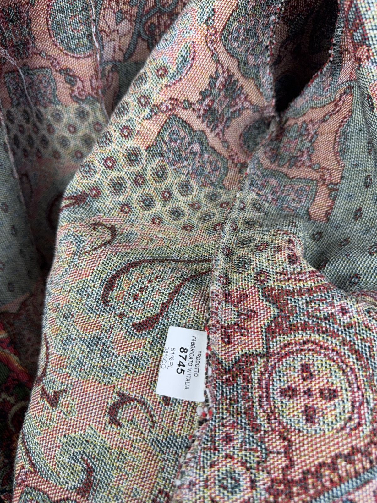 Japanese Brand Vintage Made in Italy Paisley Tapestry Jacket Wool Blend Size M / US 6-8 / IT 42-44 - 7 Thumbnail