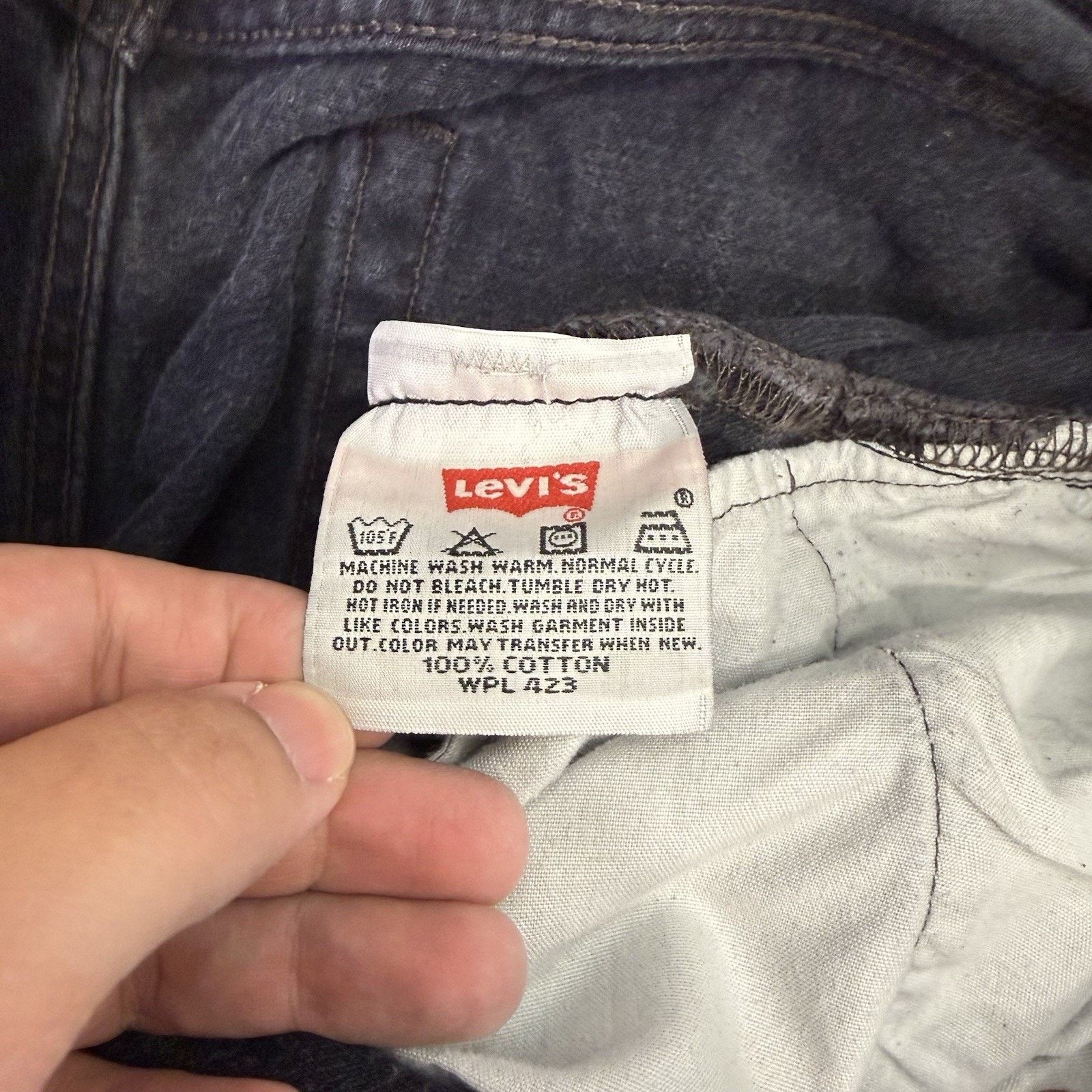 Levi's Vintage Levis 501 Jeans 32 Black 90s Straight Leg Denim Size US 30 / EU 46 - 7 Thumbnail
