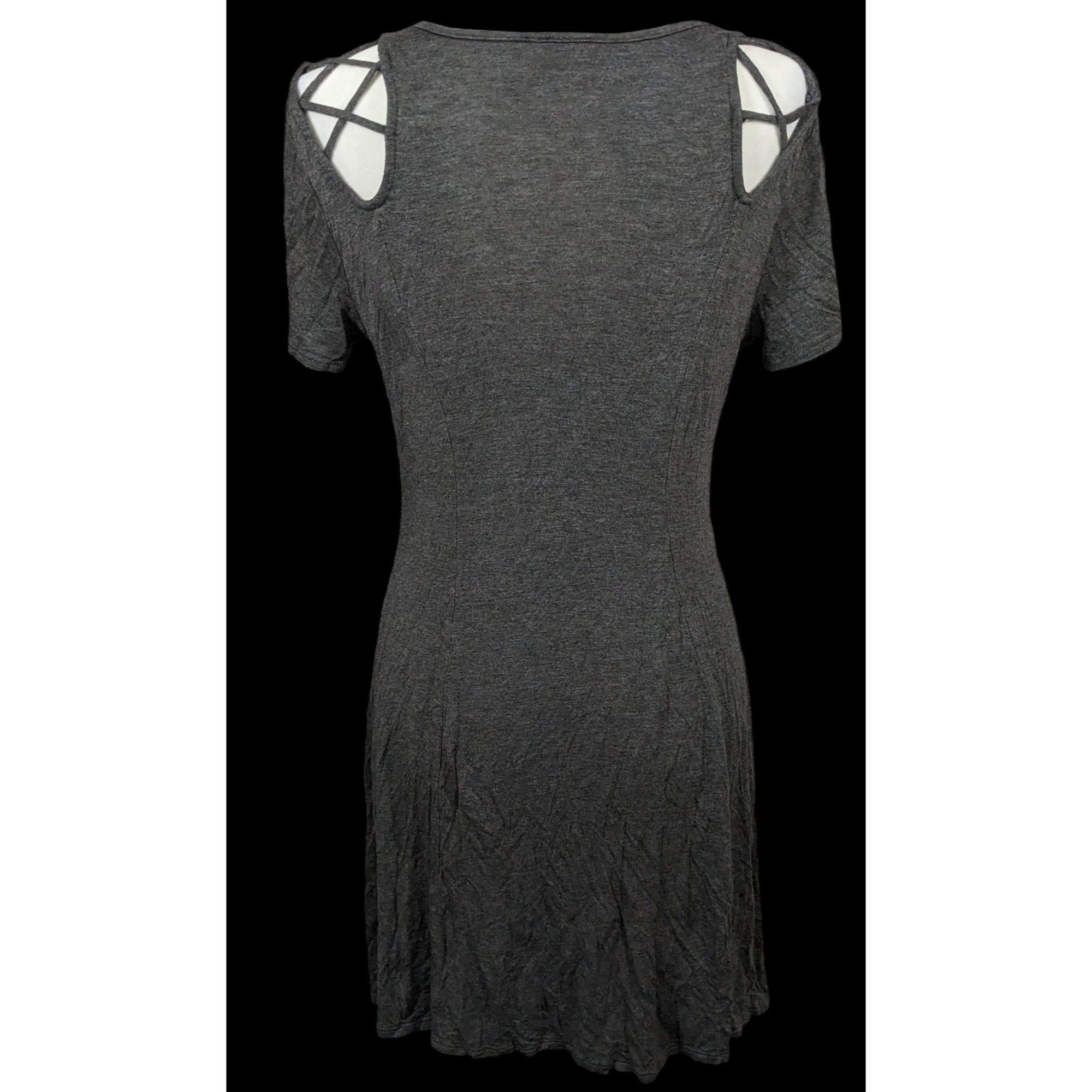 Other Romantic Grey Lattice Shoulder Dress by Shiela Rose Size L / US 10 / IT 46 - 2 Thumbnail