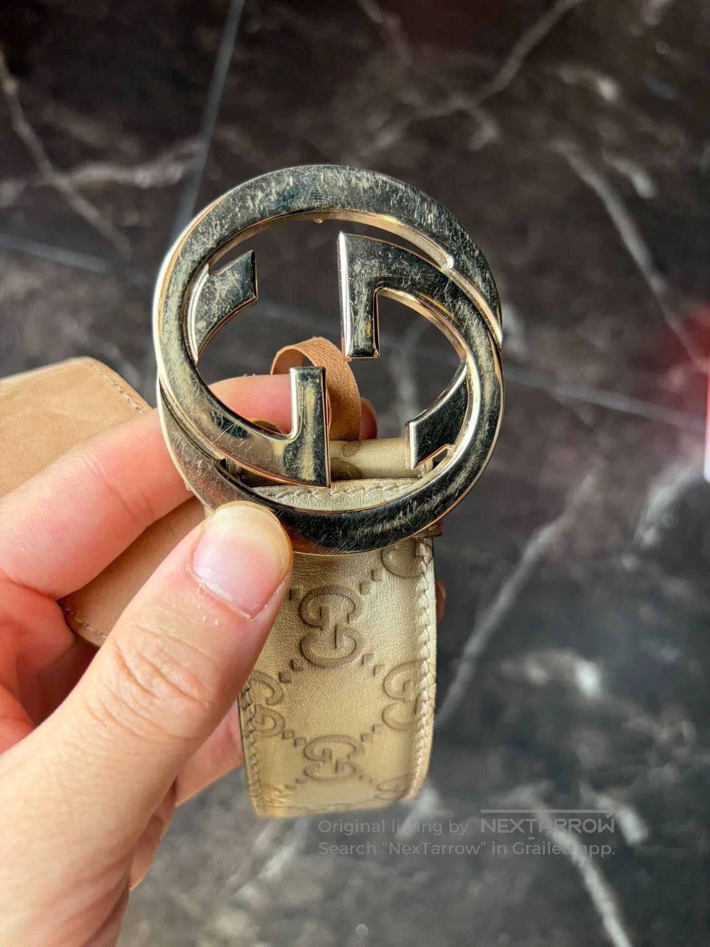 Gucci Gold Double G Buckle Belt.