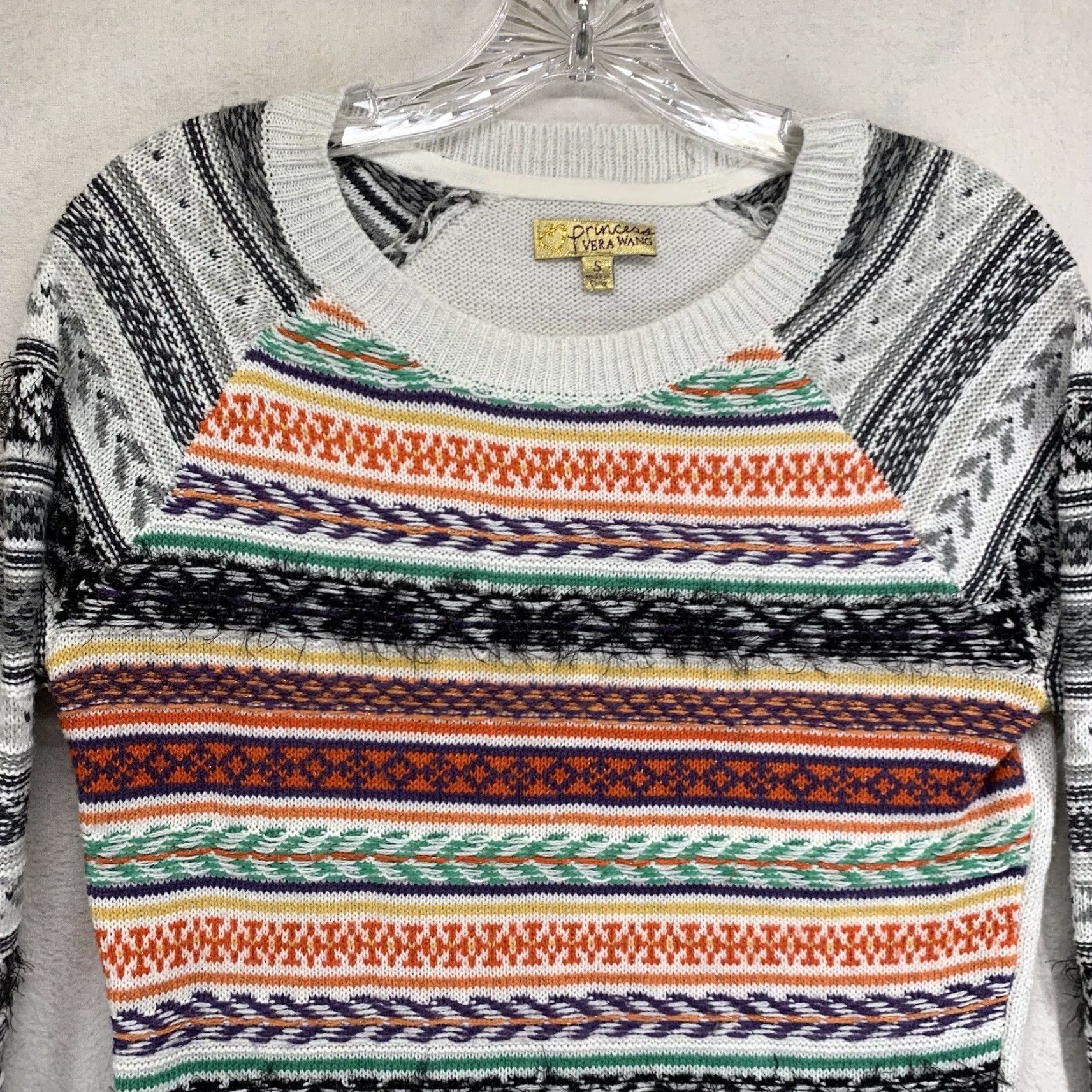 Vera Wang VERA WANG Womens Sweater PRINCESS Small Fair Isle Colorful Multi Knit Size S / US 4 / IT 40 - 5 Thumbnail