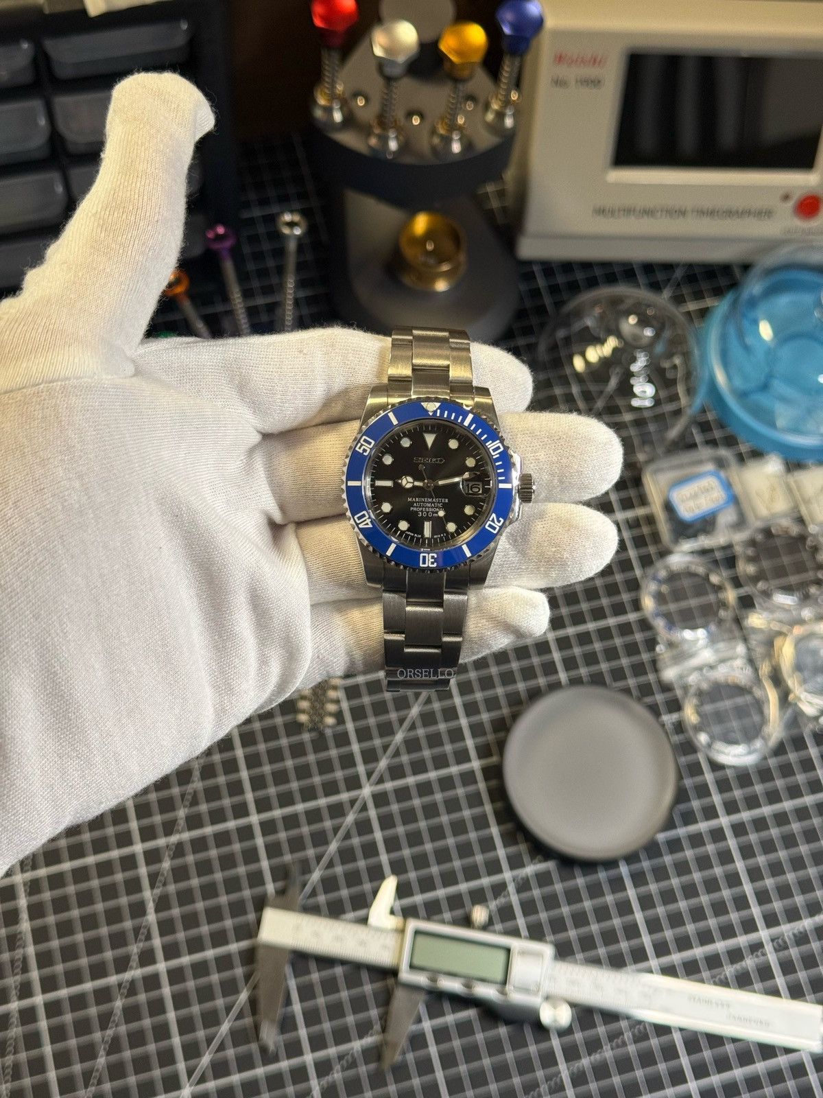 Seiko Seiko mod watch submariner cookiemonster 40mm Size ONE SIZE - 3 Thumbnail