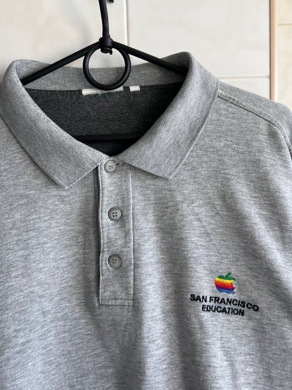 Apple Vintage 90s Apple Computer Sweatshirt Button SF Gray Size L Size US L / EU 52-54 / 3 - 2 Thumbnail