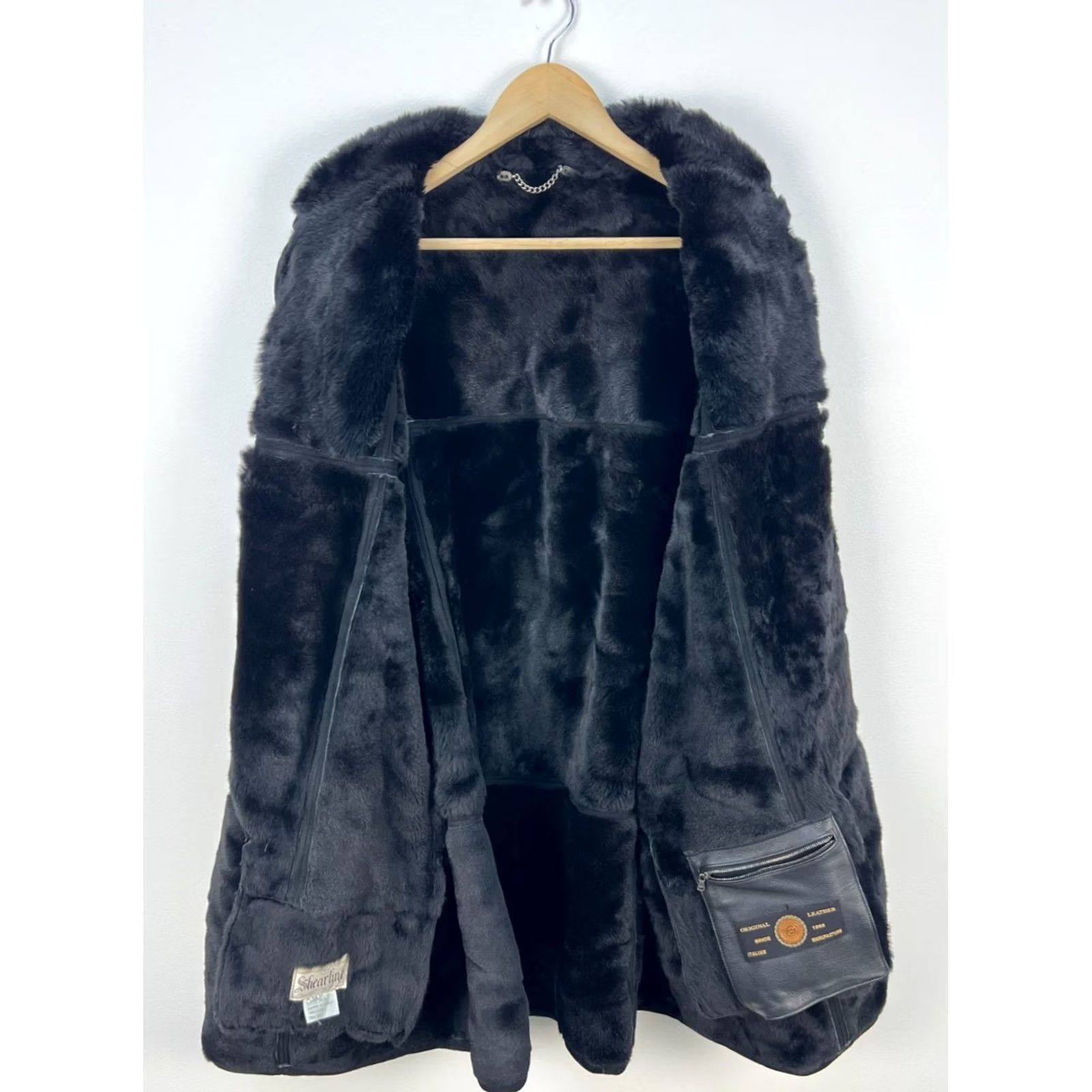 Gallotti Gallotti Shearling Best of the Best Jacket Mens Wool Lamb Skin Black Sz 56 Vintage Size US XL / EU 56 / 4 - 2 Thumbnail