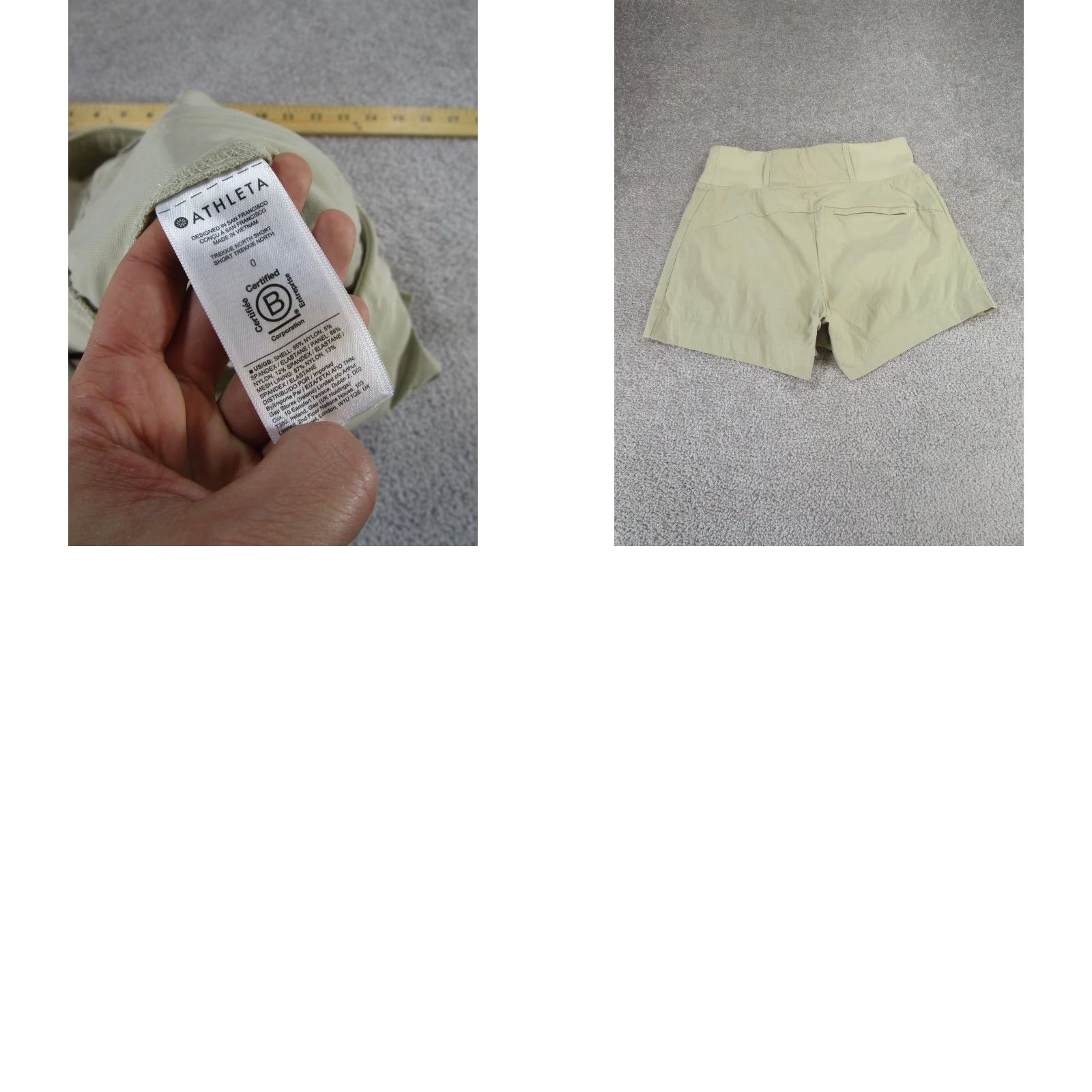 Athleta Athleta Shorts Womens 0 Beige Lightweight Ripstop Chino - Activewear, Casual, Travel - Regular Size 0 - Beige - lightweight, hiking, walking - Womens Size 25" / US 0 / IT 36 - 8 Thumbnail