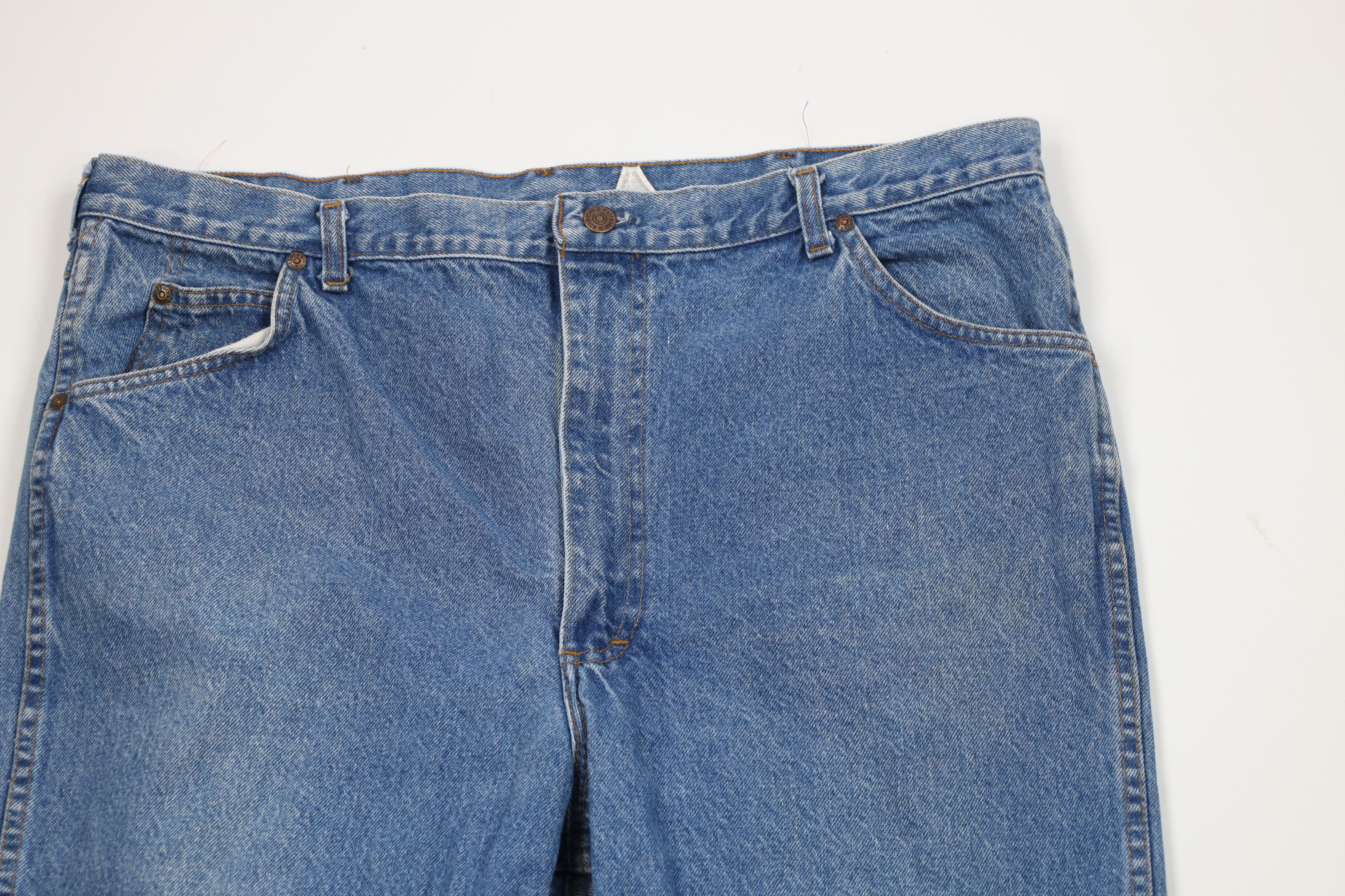 Vintage Vintage 70s 80s Streetwear Wide Leg Denim Jeans Blue Cotton Size US 38 / EU 54 - 2 Thumbnail