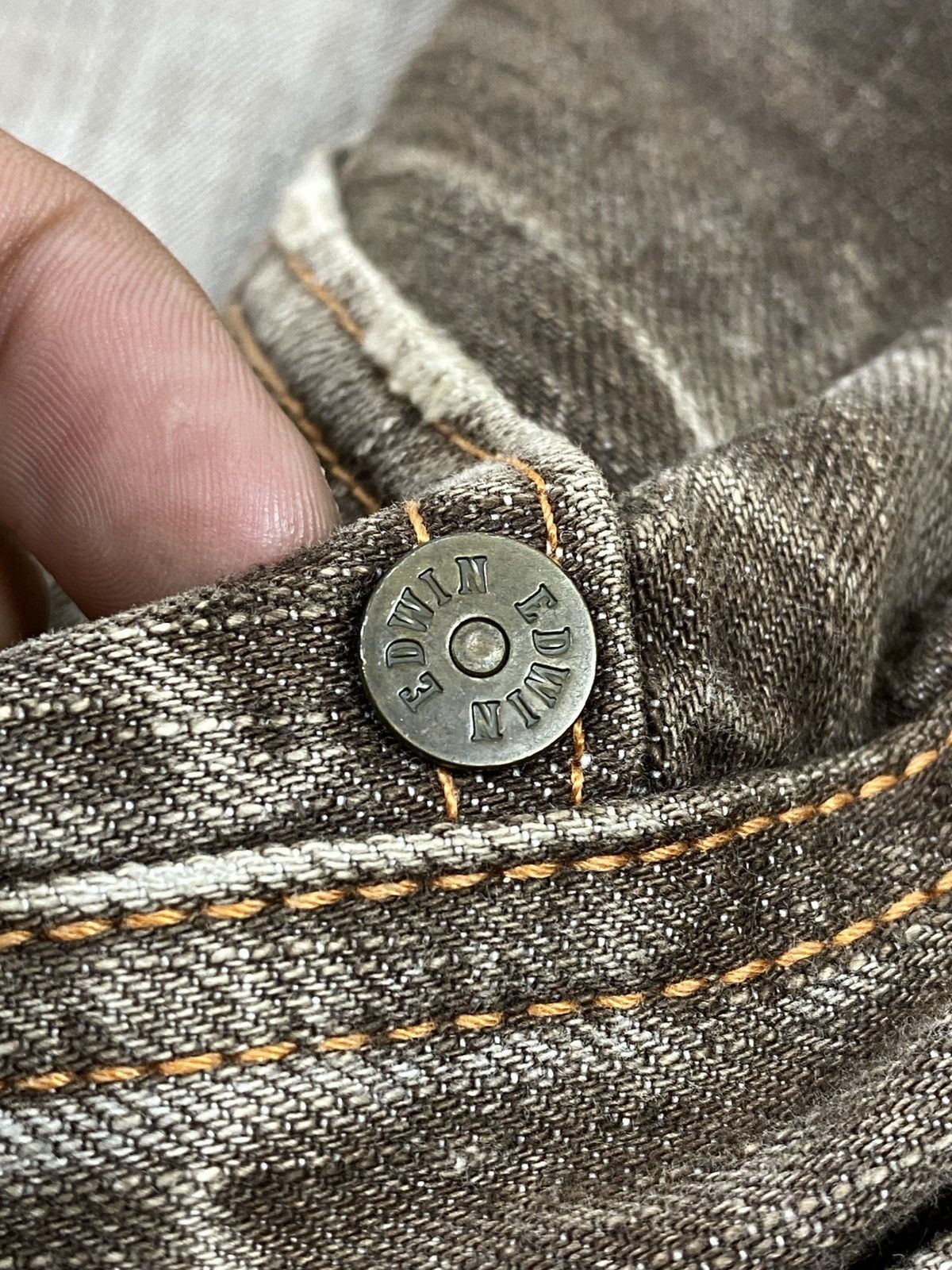 Edwin RARE ‼️ VTG EDWIN BLUE TRIP CRAZY FADED BROWN FLARE JEANS Size US 30 / EU 46 - 19 Thumbnail