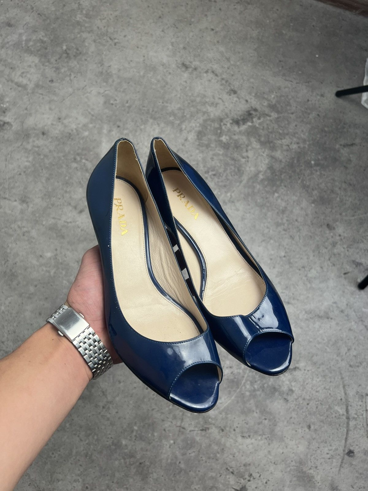 Prada PRADA Kitten Heels Blue Patent Leather EU 38 US 9 Size US 8 / IT 38 - 2 Thumbnail