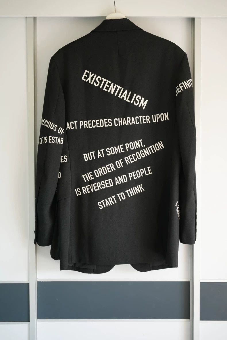 Yohji Yamamoto Yohji Yamamoto Black Suit with Messages from Yohji Yamamot Size US S / EU 44-46 / 1 - 2 Thumbnail