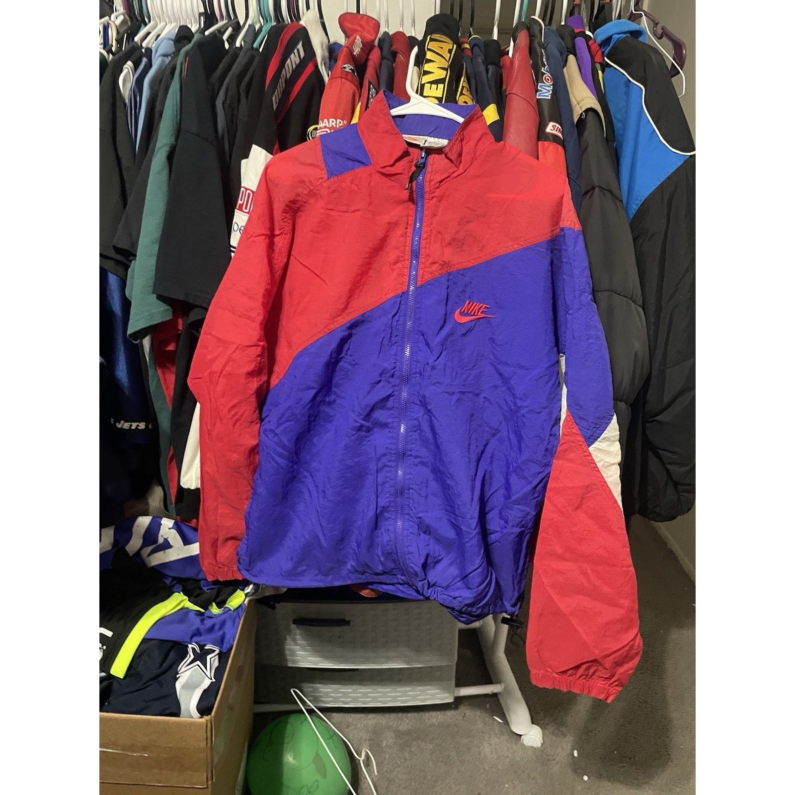 Nike Size M-Vintage 90s NIKE Windbreaker Red/Blue/White Jacket Size US M / EU 48-50 / 2 - 1 Thumbnail